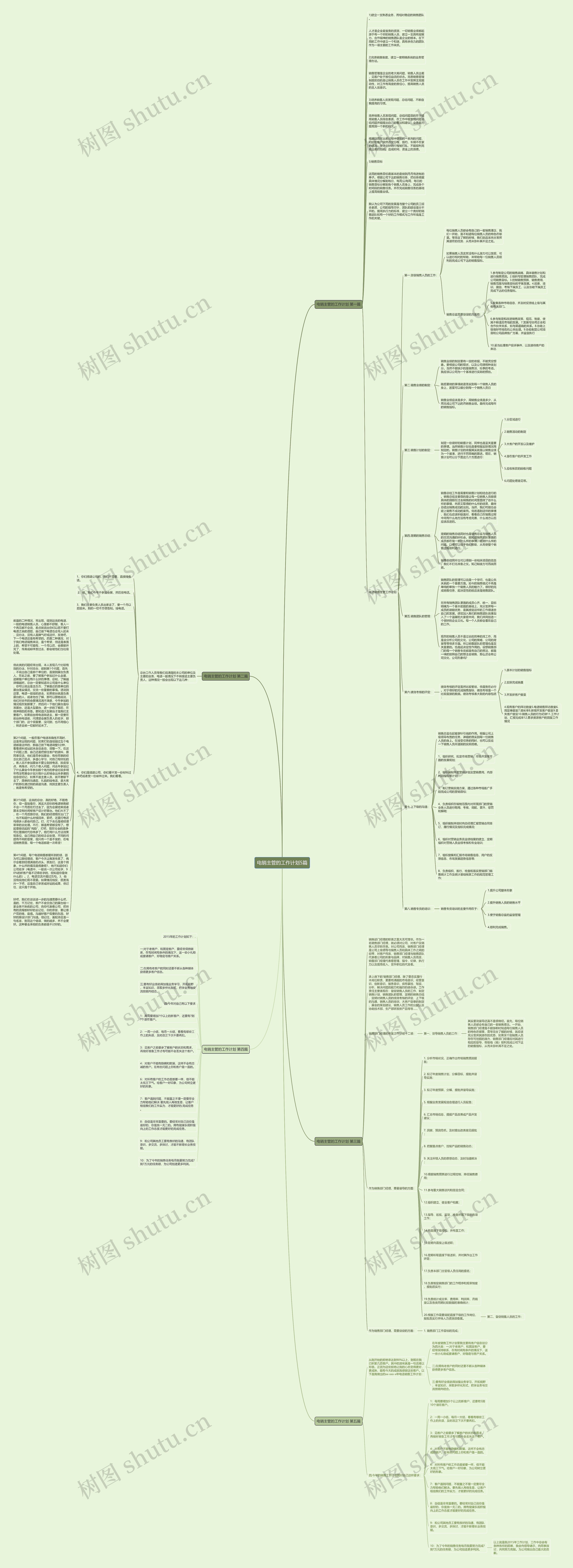 电销主管的工作计划5篇思维导图