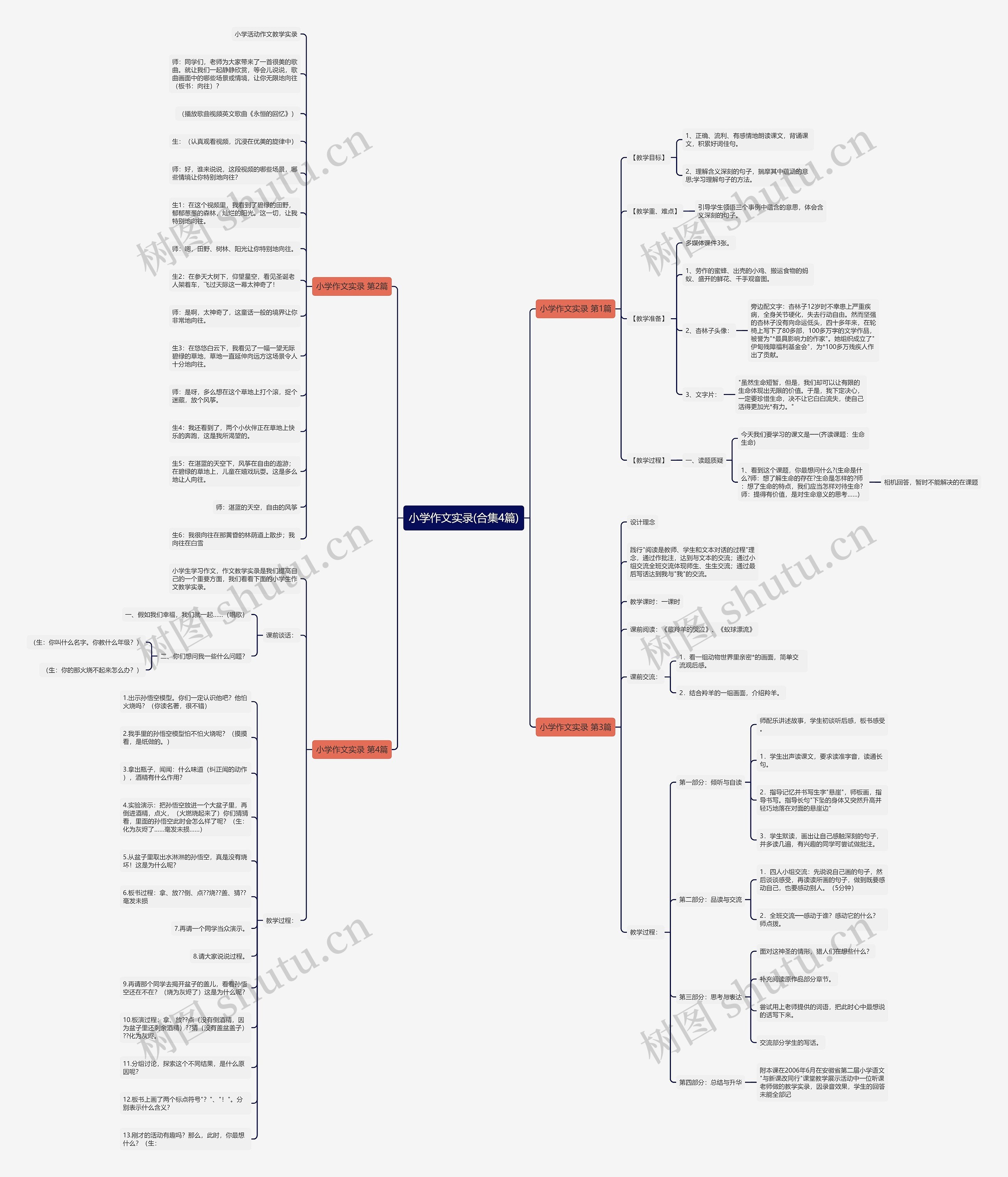 小学作文实录(合集4篇)思维导图