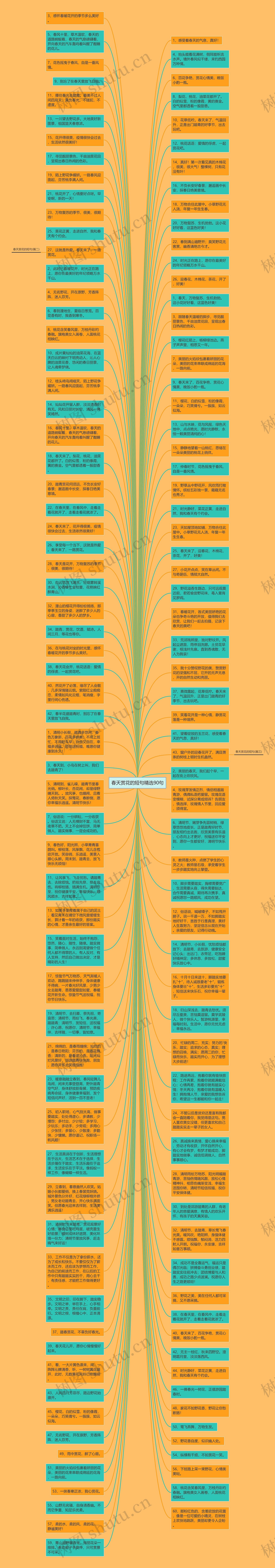 春天赏花的短句精选90句思维导图