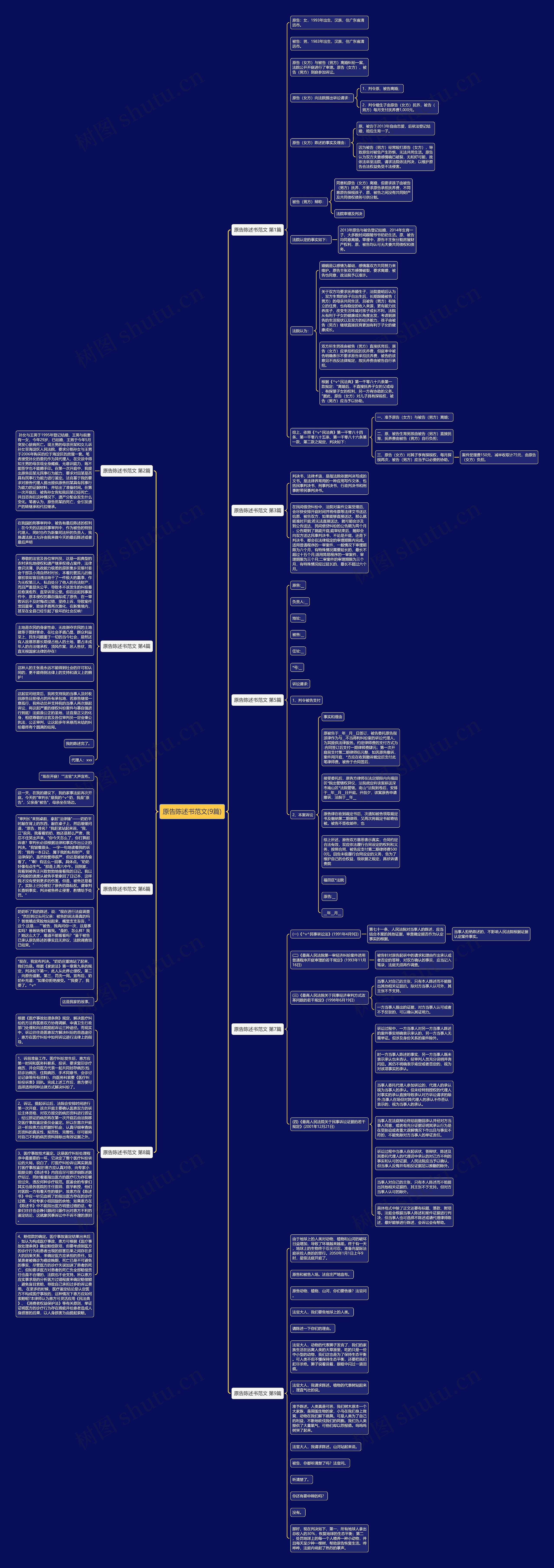 原告陈述书范文(9篇)思维导图