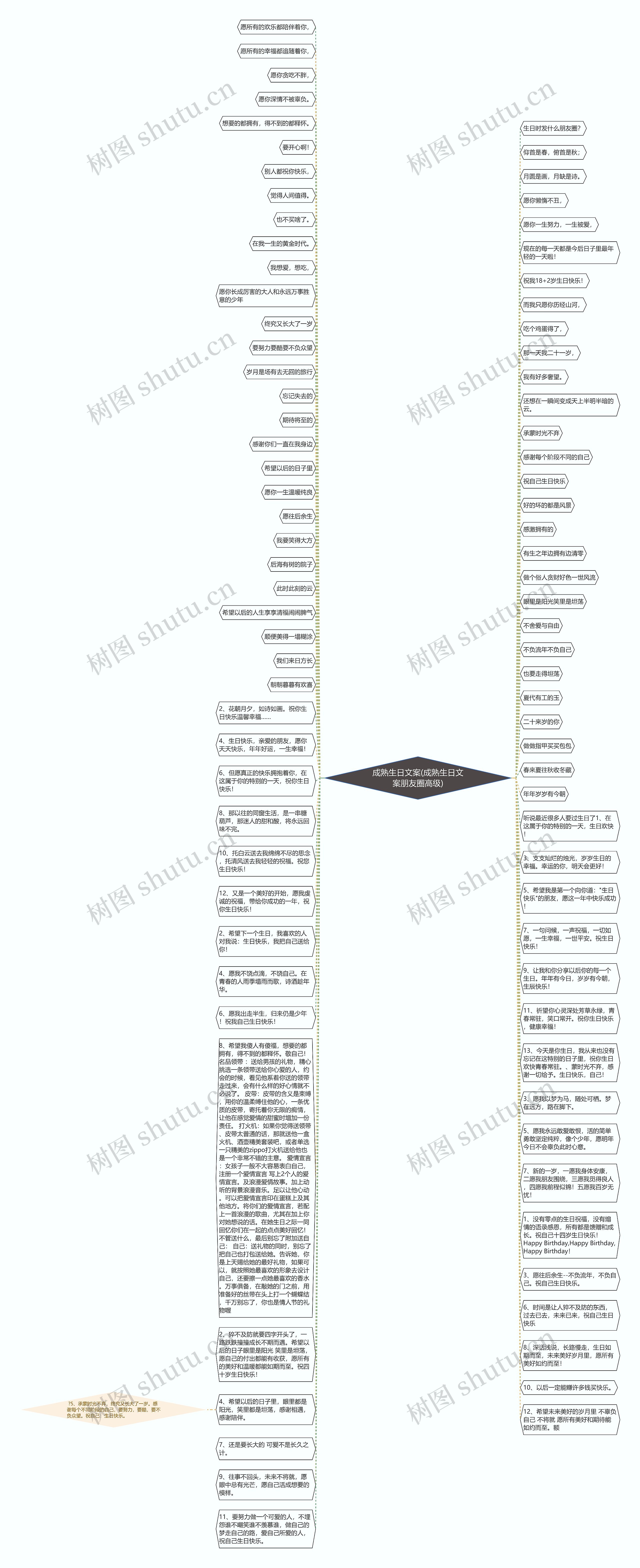 成熟生日文案(成熟生日文案朋友圈高级)思维导图