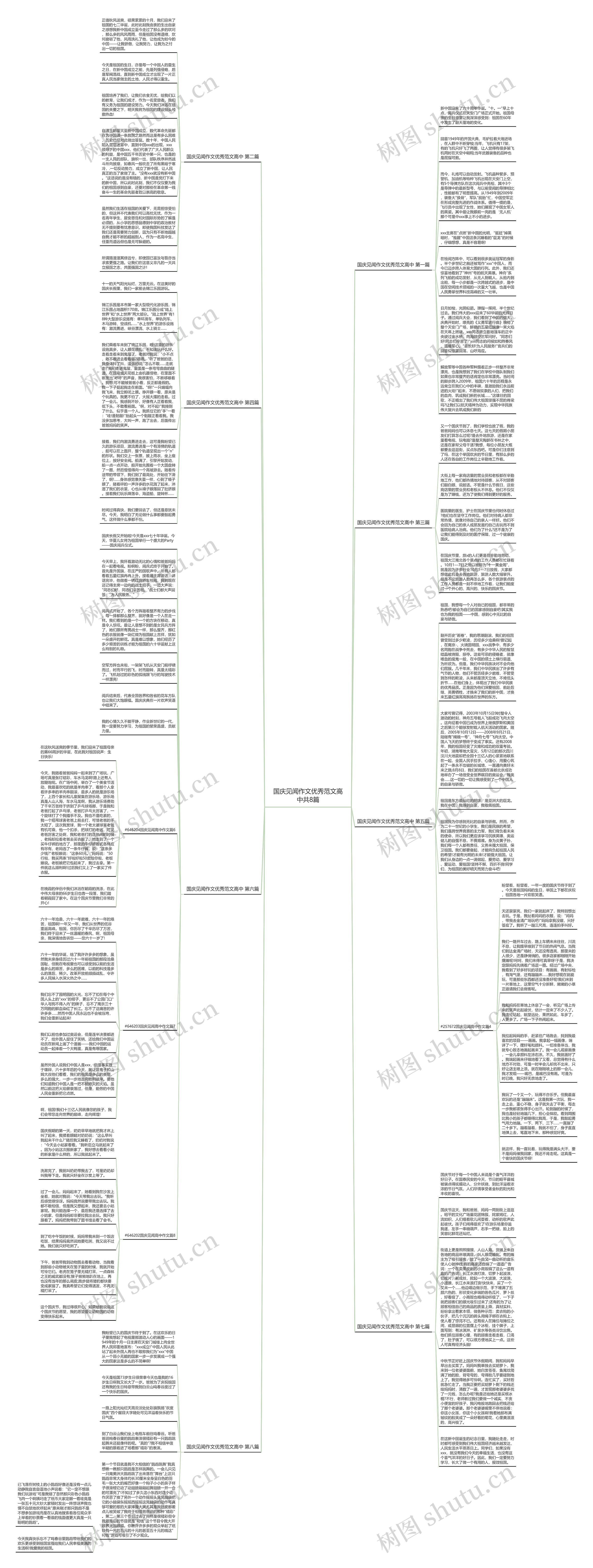 国庆见闻作文优秀范文高中共8篇思维导图