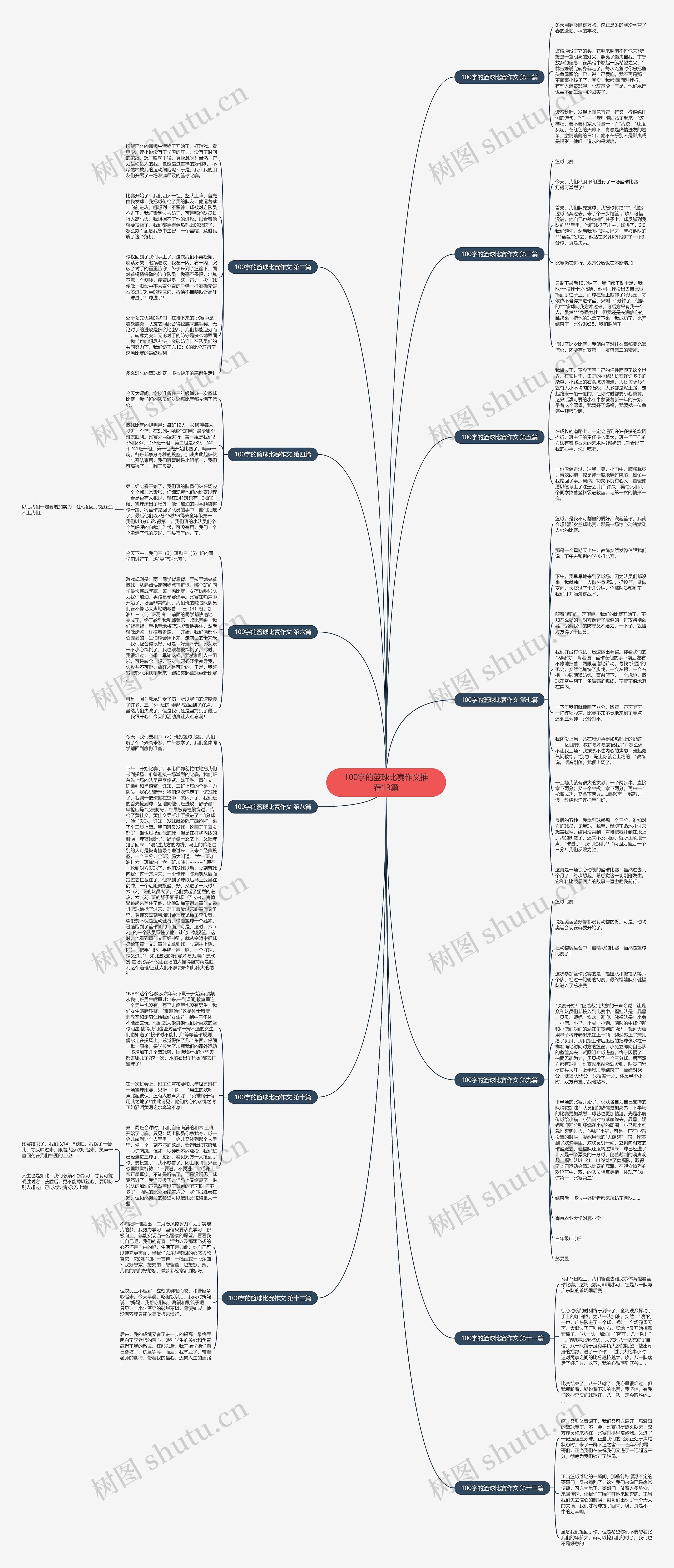 100字的篮球比赛作文推荐13篇思维导图