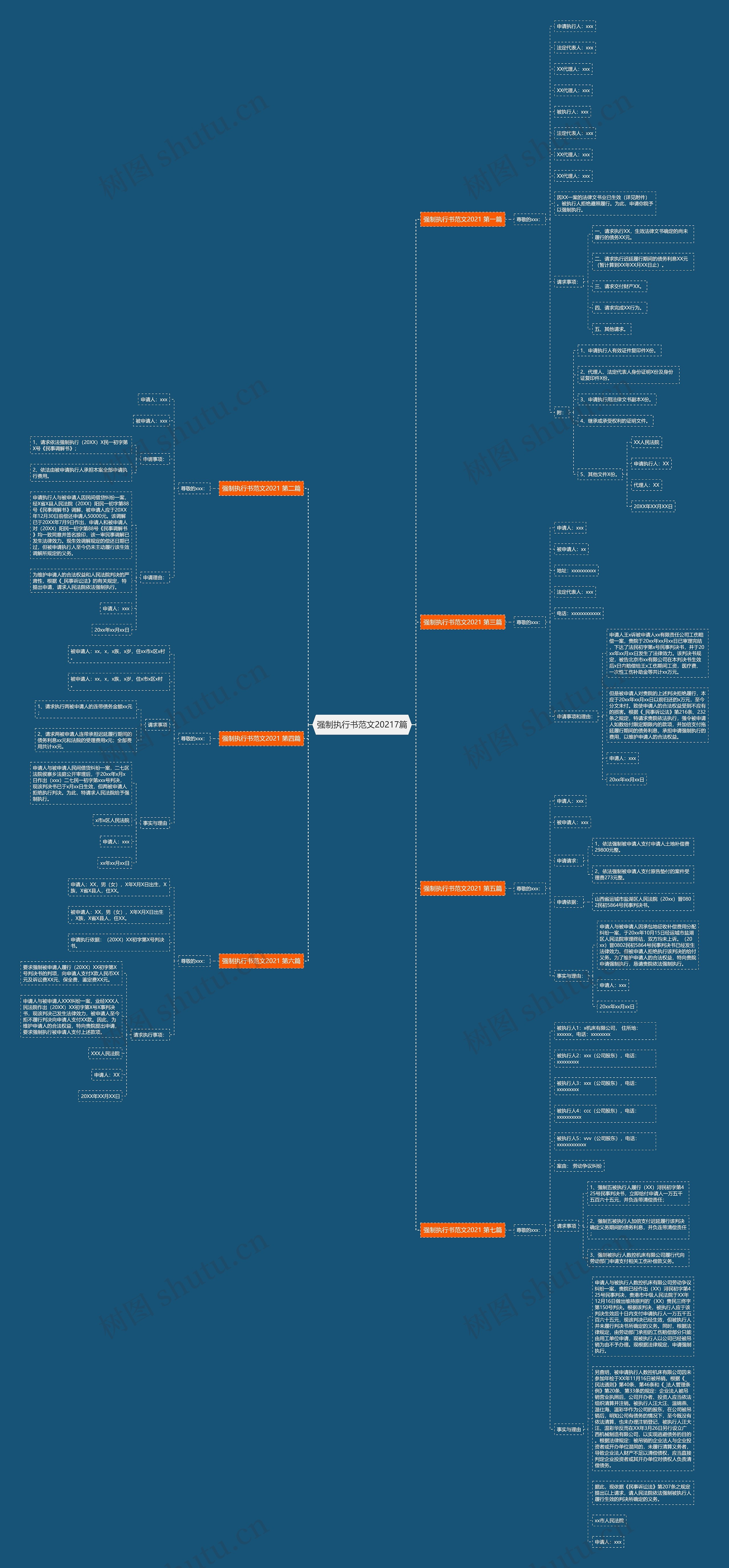 强制执行书范文20217篇思维导图