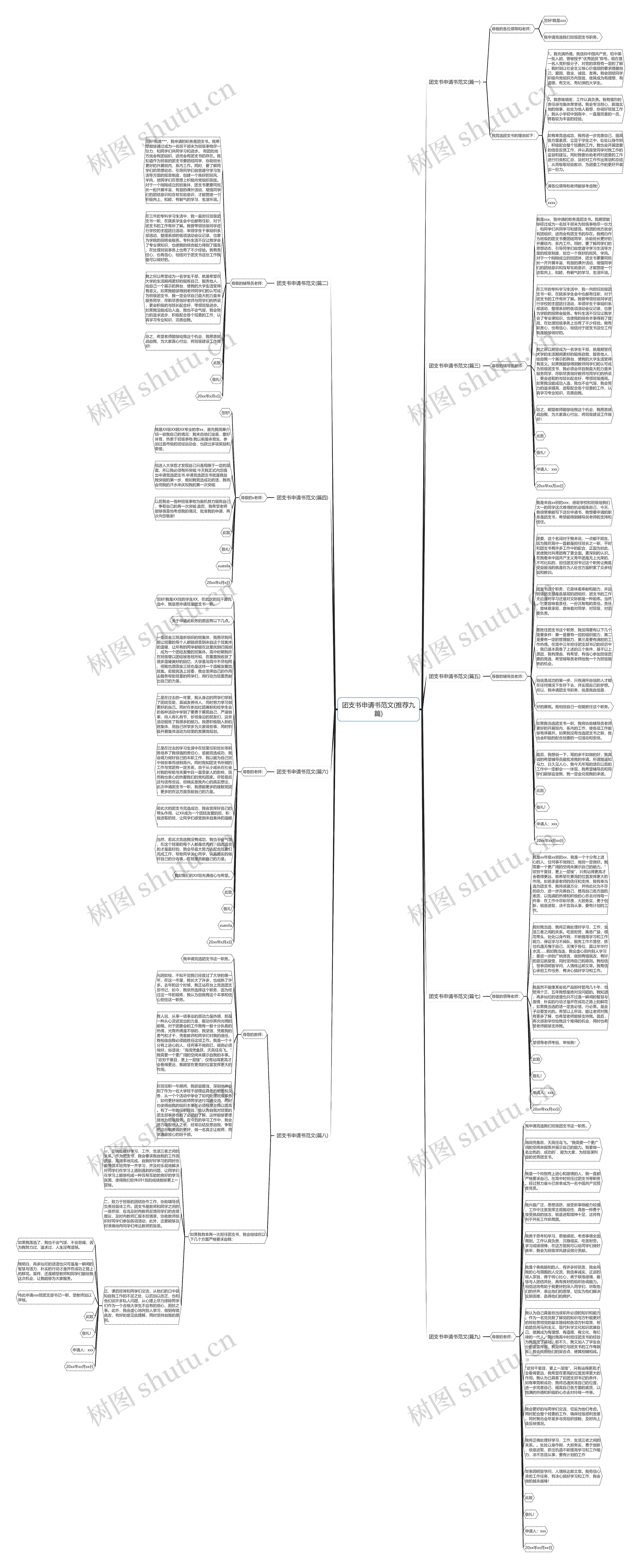 团支书申请书范文(推荐九篇)思维导图