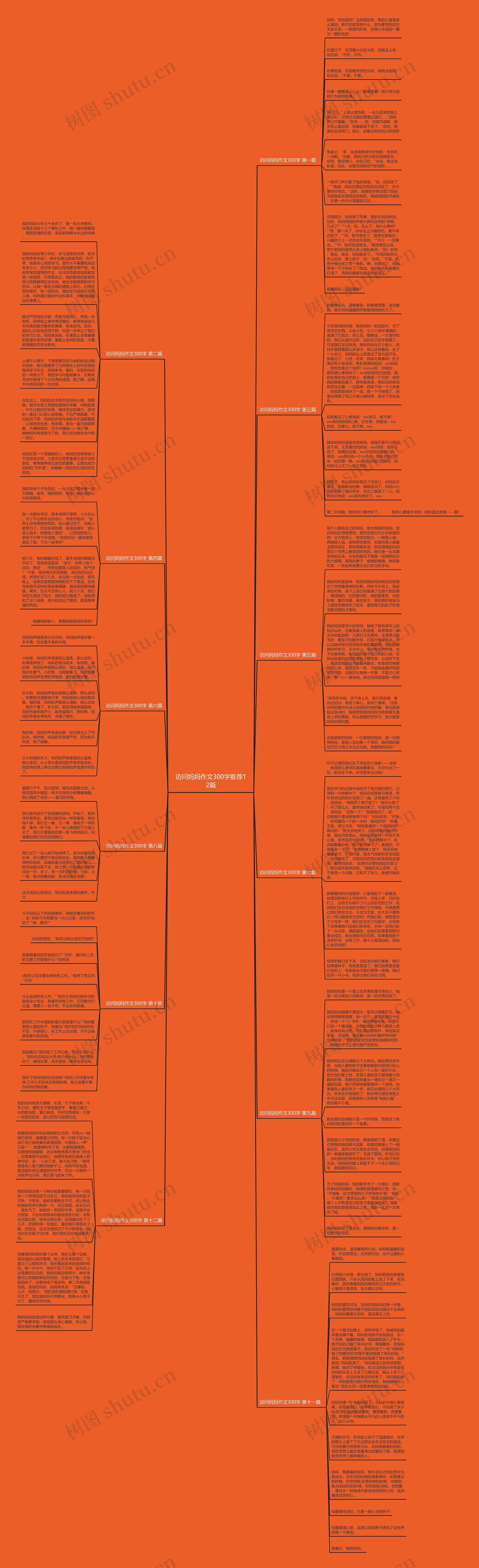 访问妈妈作文300字推荐12篇思维导图