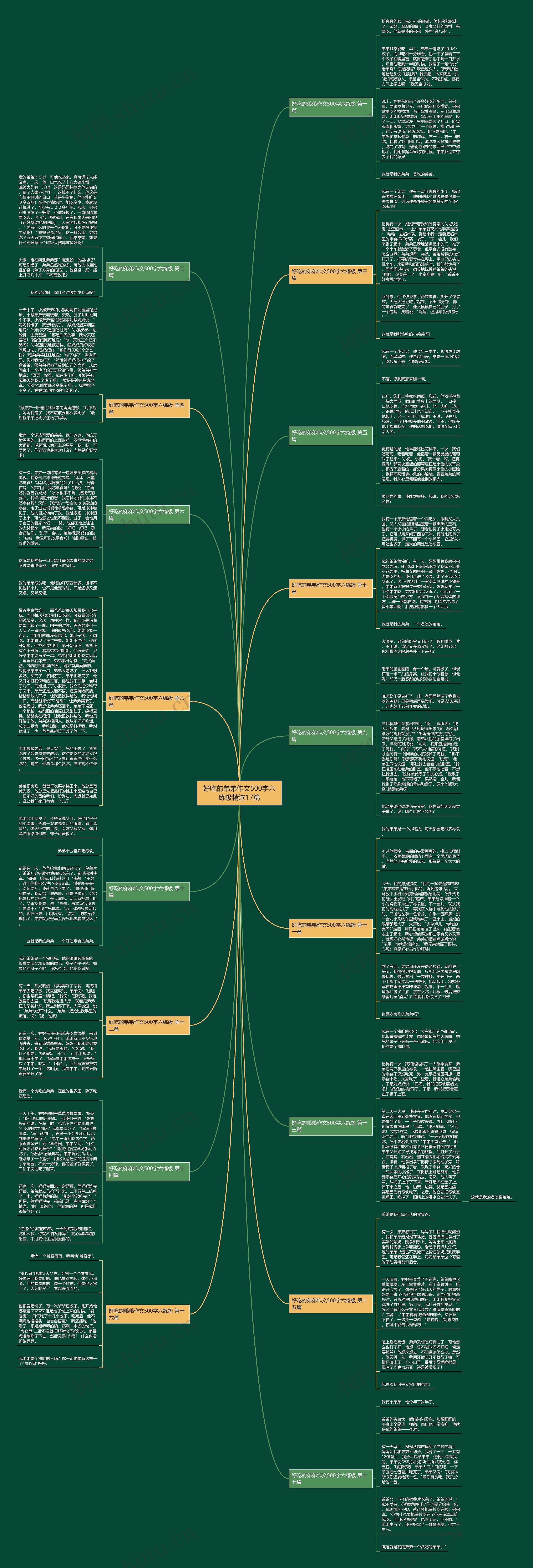 好吃的弟弟作文500字六练级精选17篇思维导图