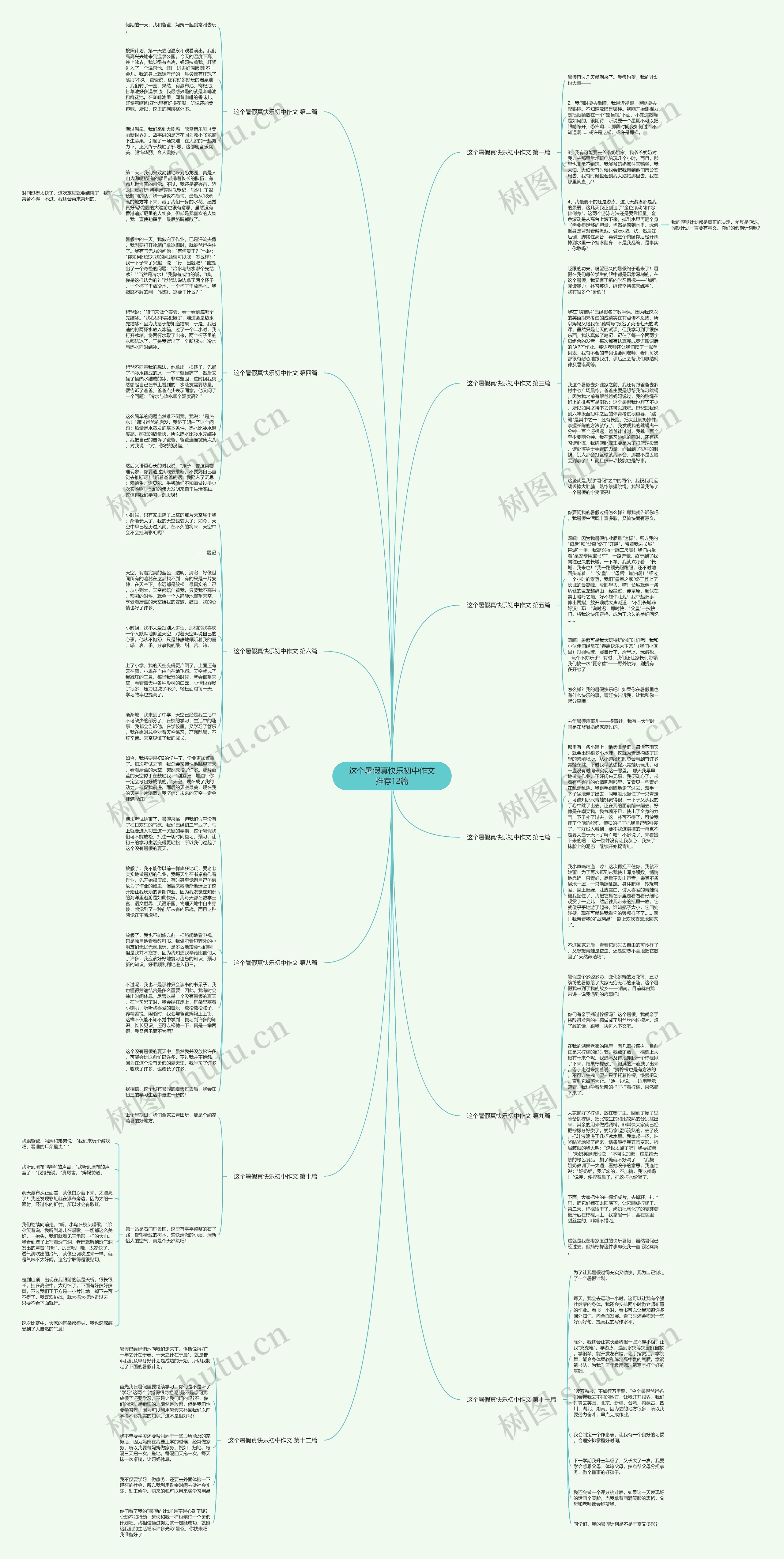 这个暑假真快乐初中作文推荐12篇思维导图