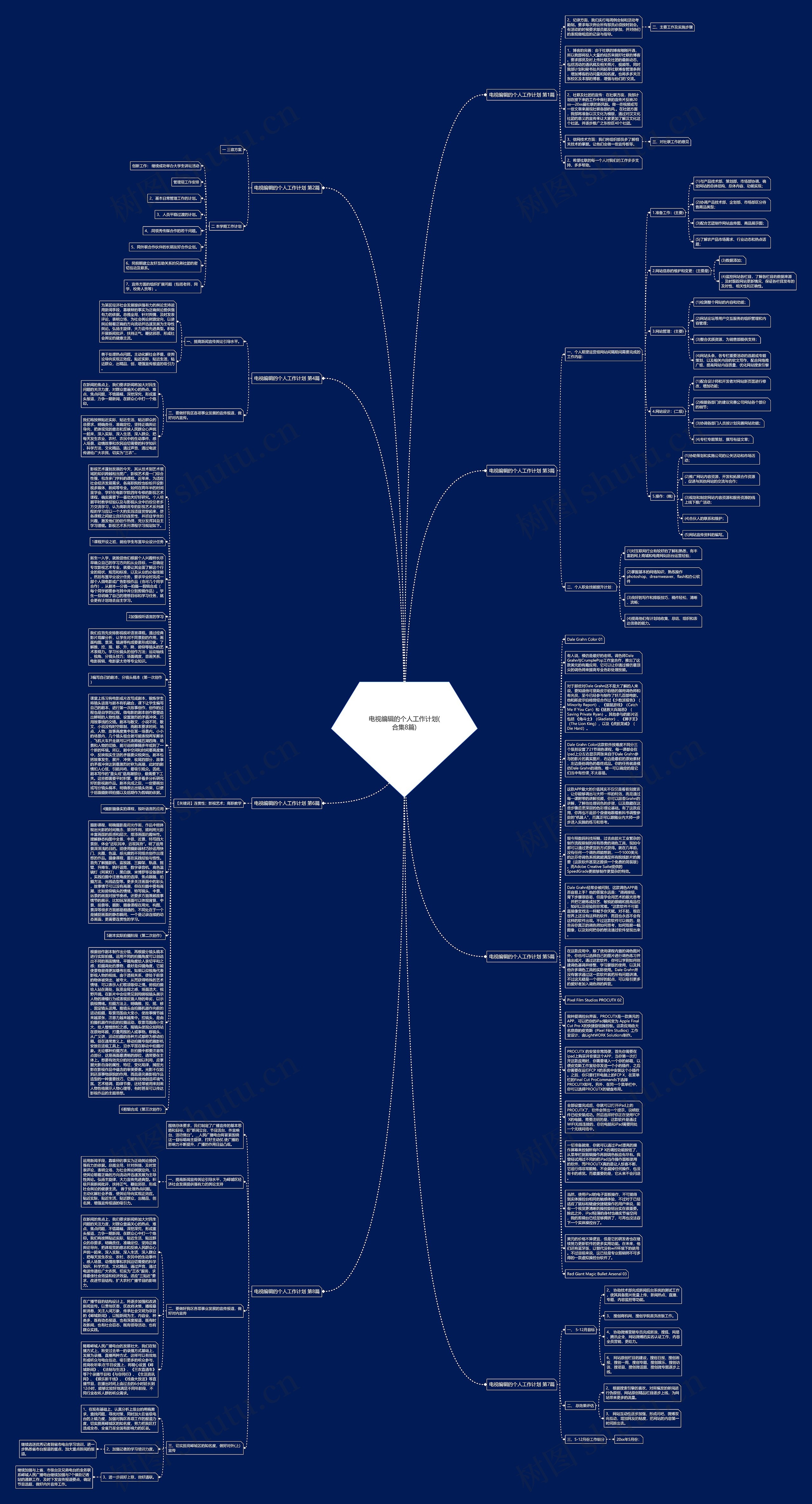 电视编辑的个人工作计划(合集8篇)思维导图