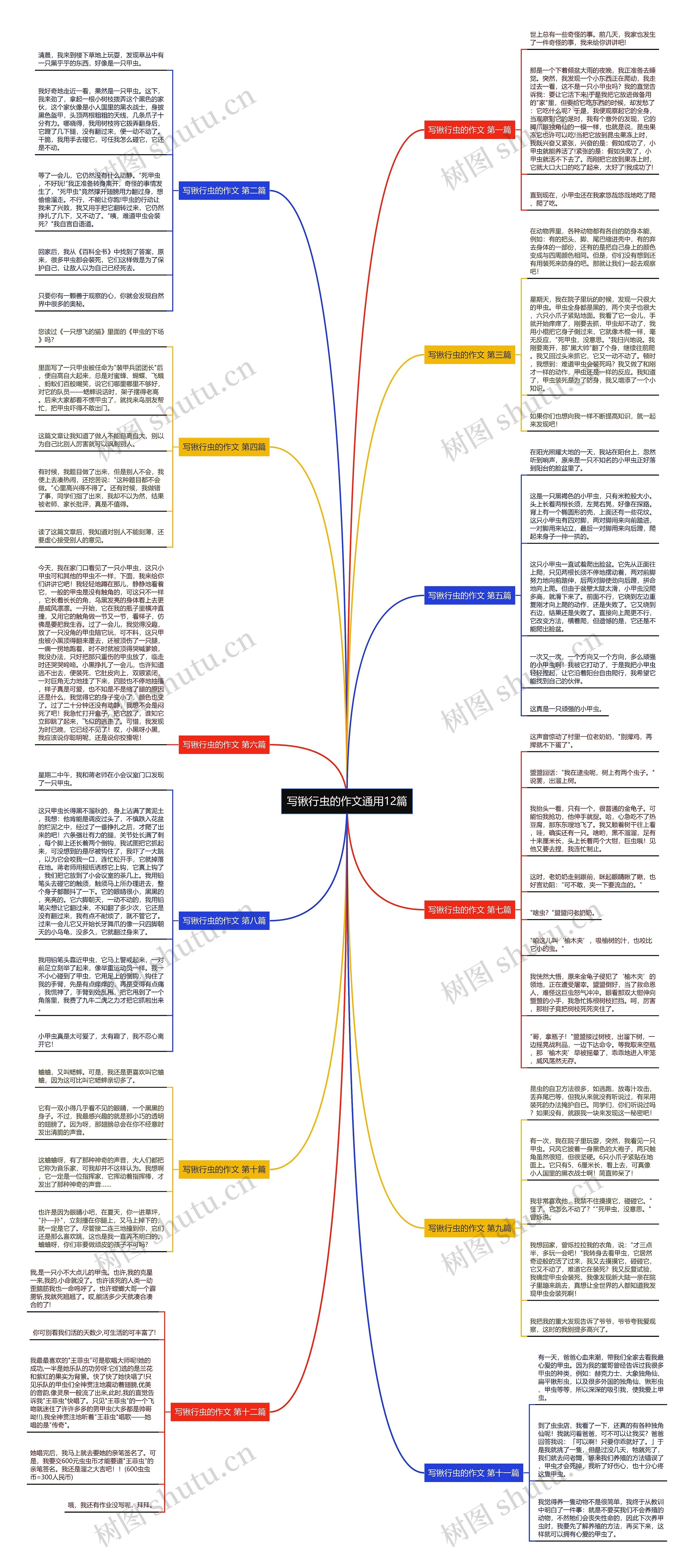 写锹行虫的作文通用12篇思维导图