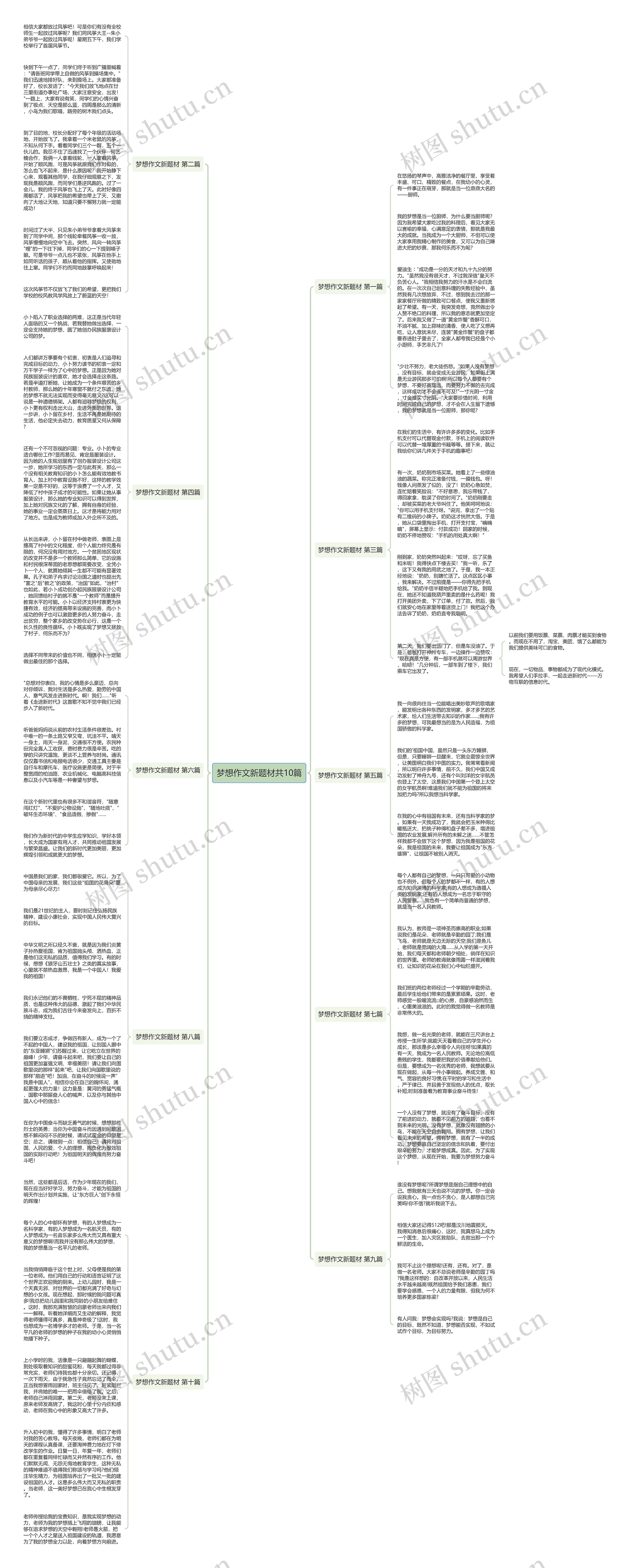 梦想作文新题材共10篇思维导图