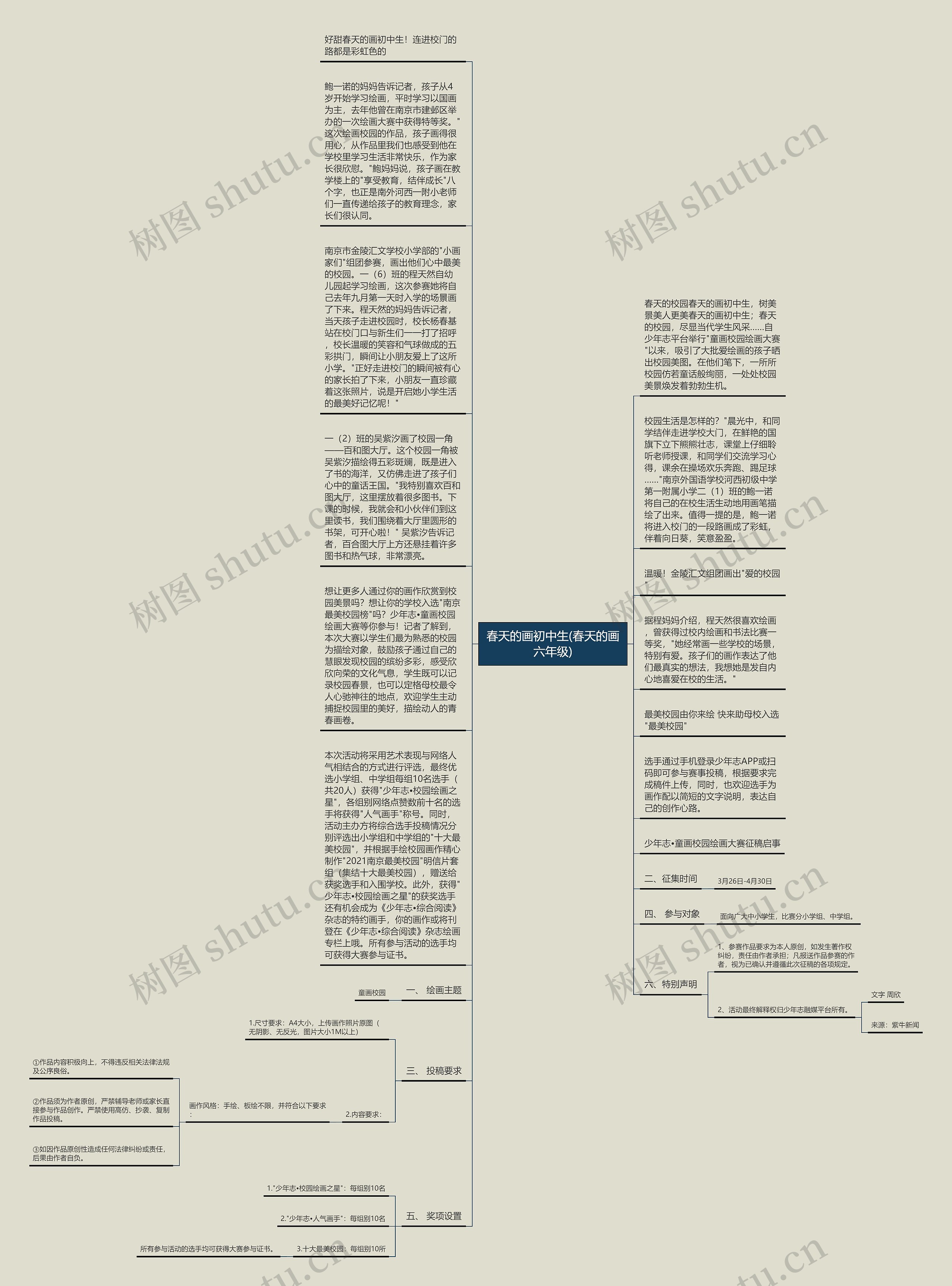 春天的画初中生(春天的画六年级)思维导图