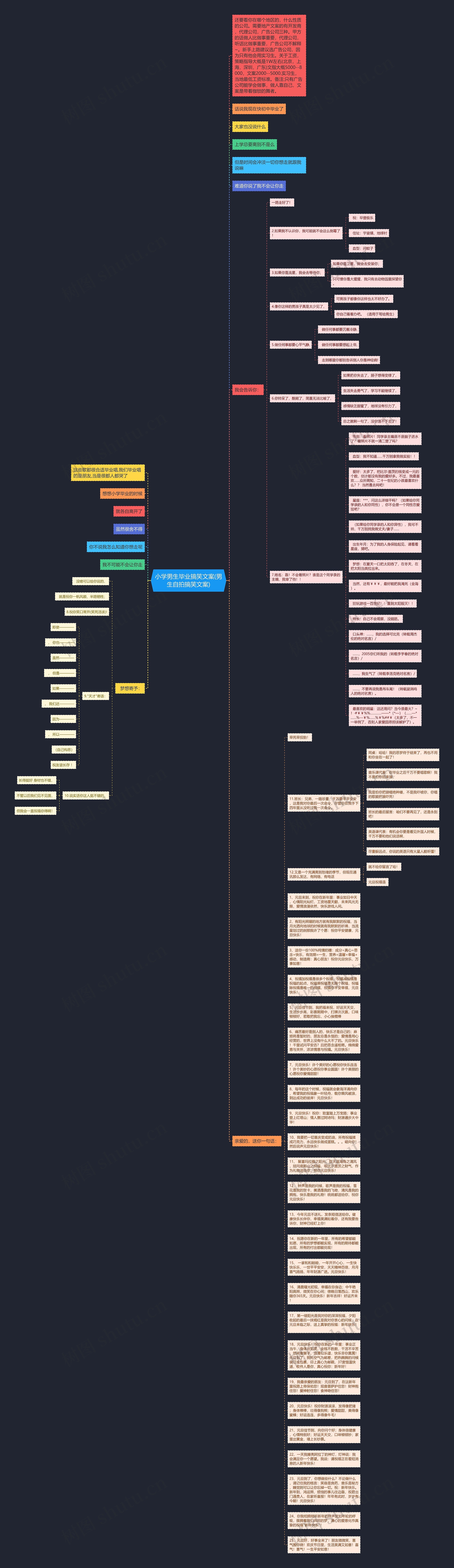小学男生毕业搞笑文案(男生自拍搞笑文案)思维导图