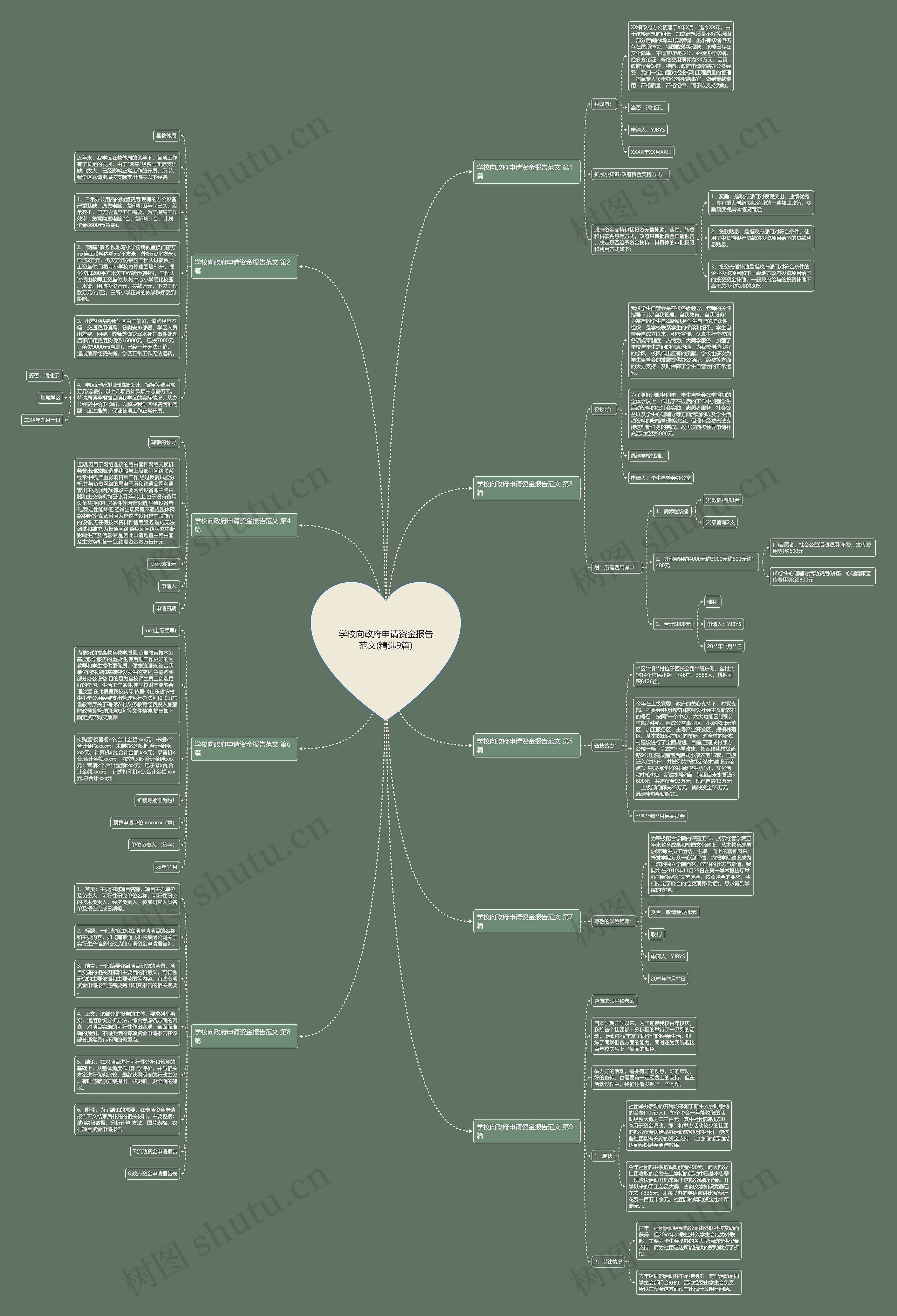 学校向政府申请资金报告范文(精选9篇)思维导图