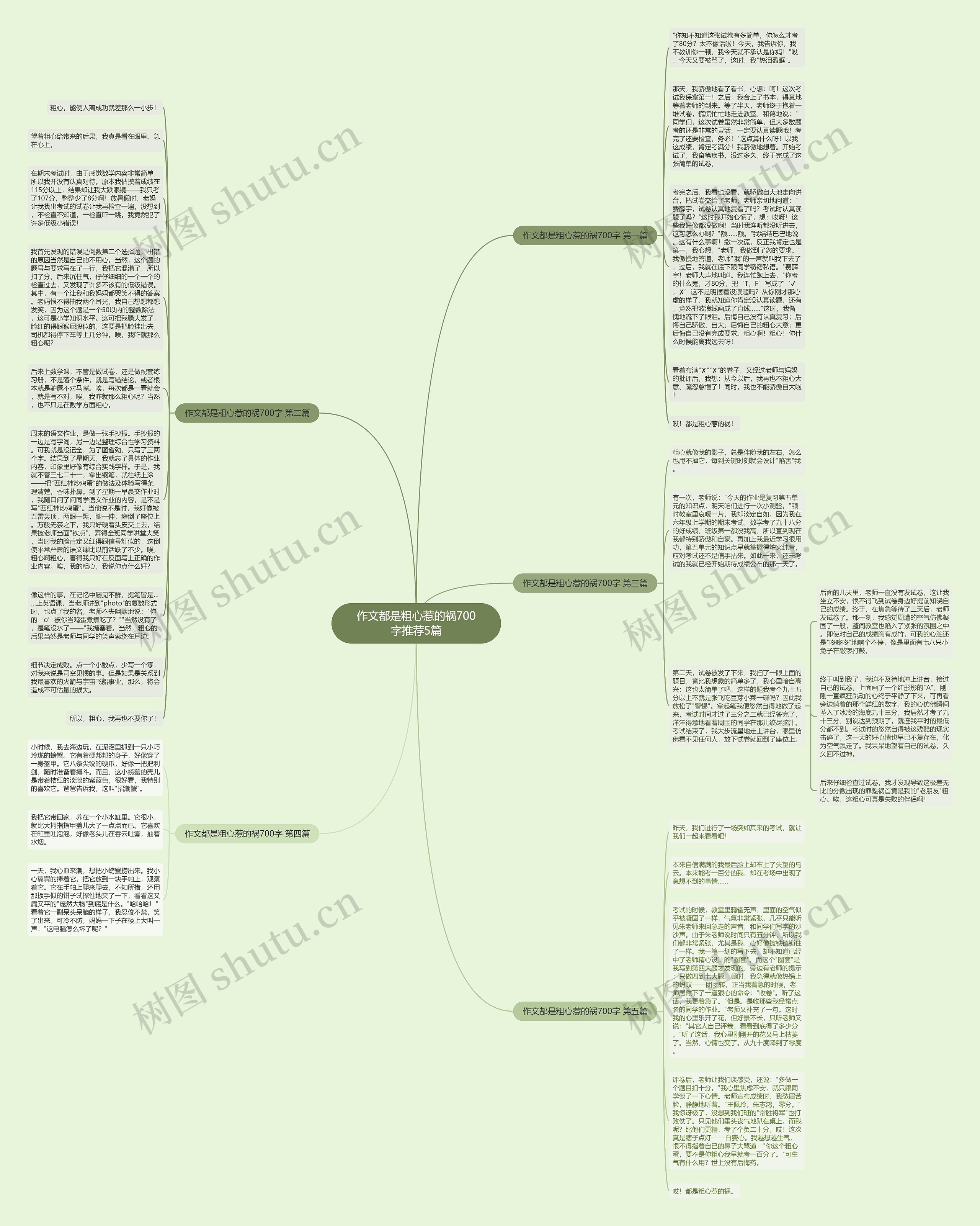 作文都是粗心惹的祸700字推荐5篇思维导图