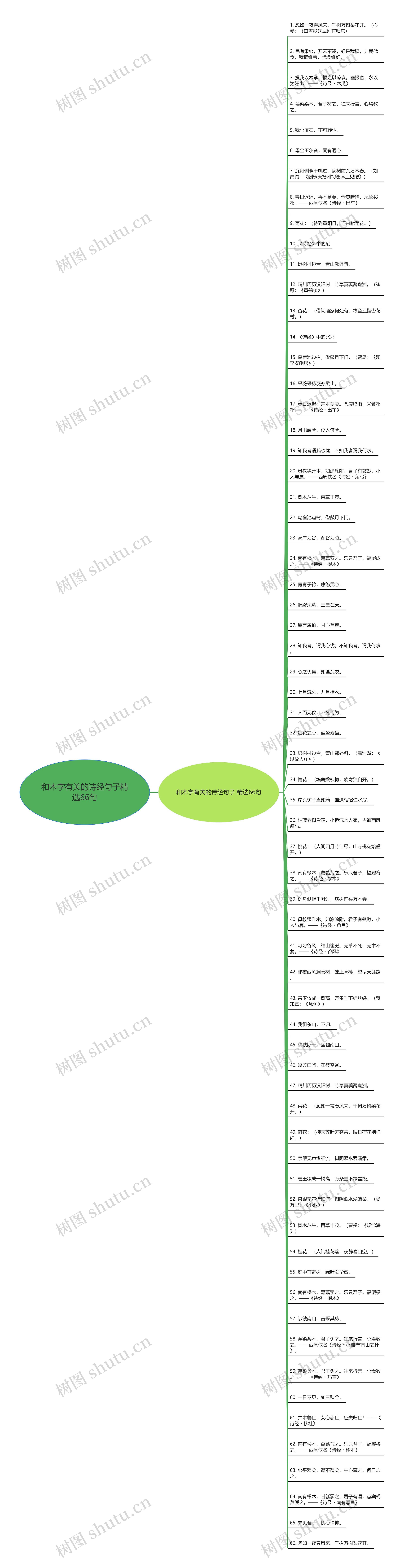 和木字有关的诗经句子精选66句思维导图