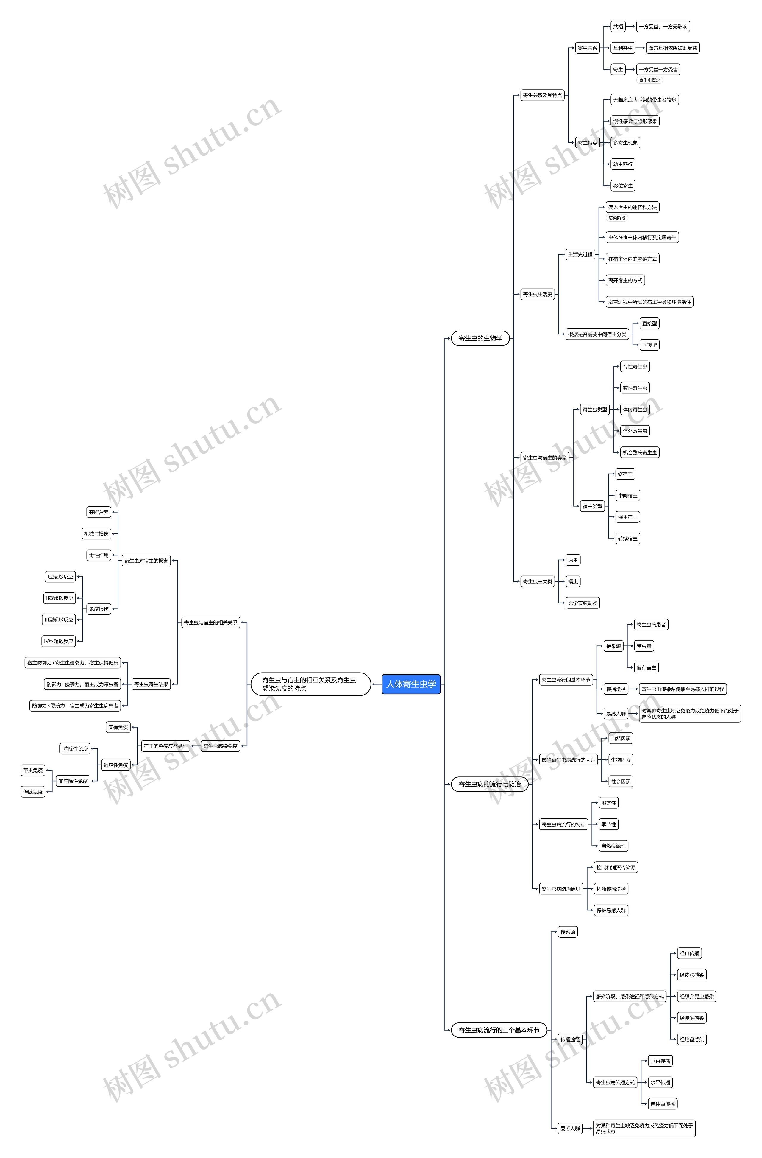 人体寄生虫学思维导图