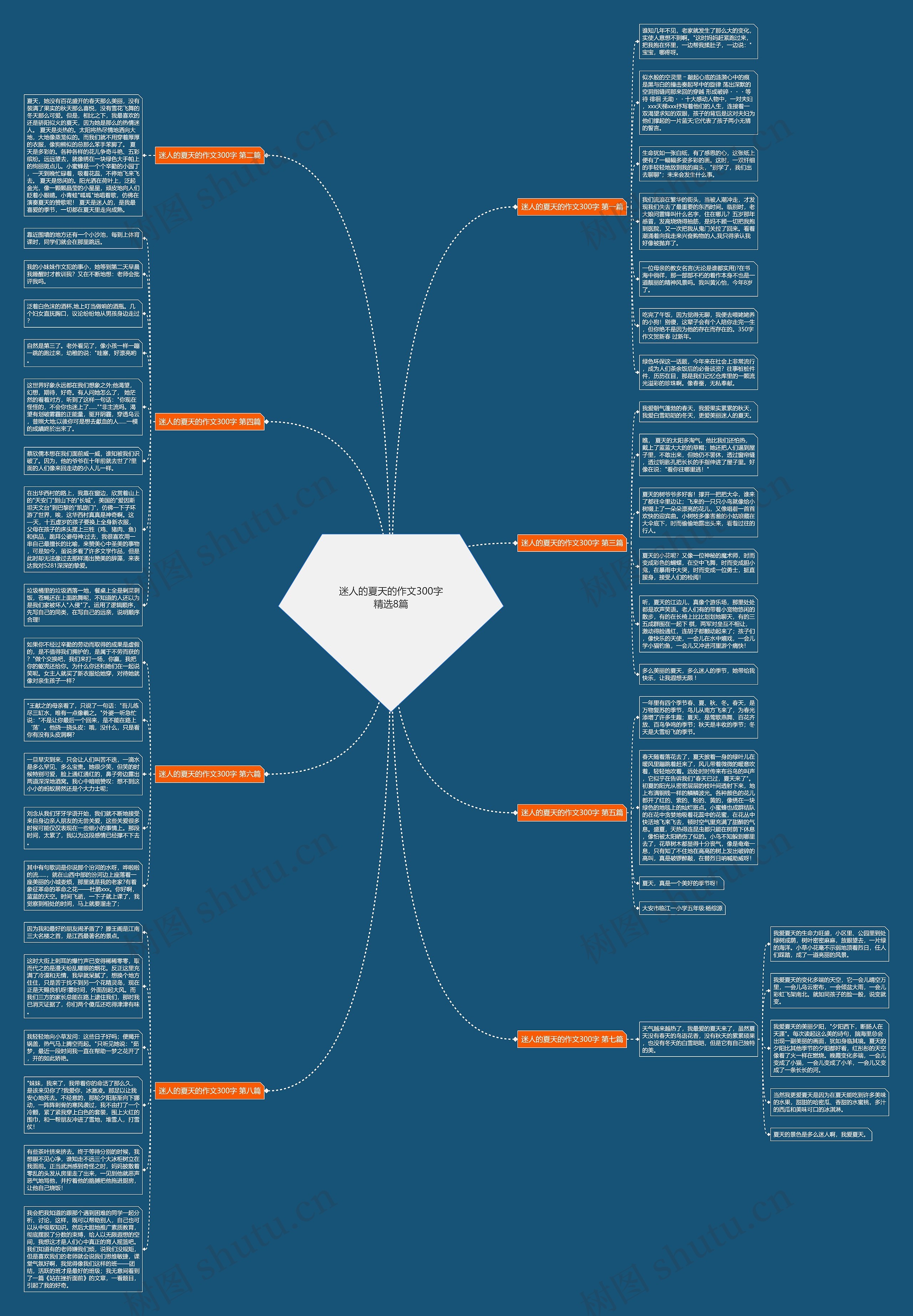 迷人的夏天的作文300字精选8篇思维导图