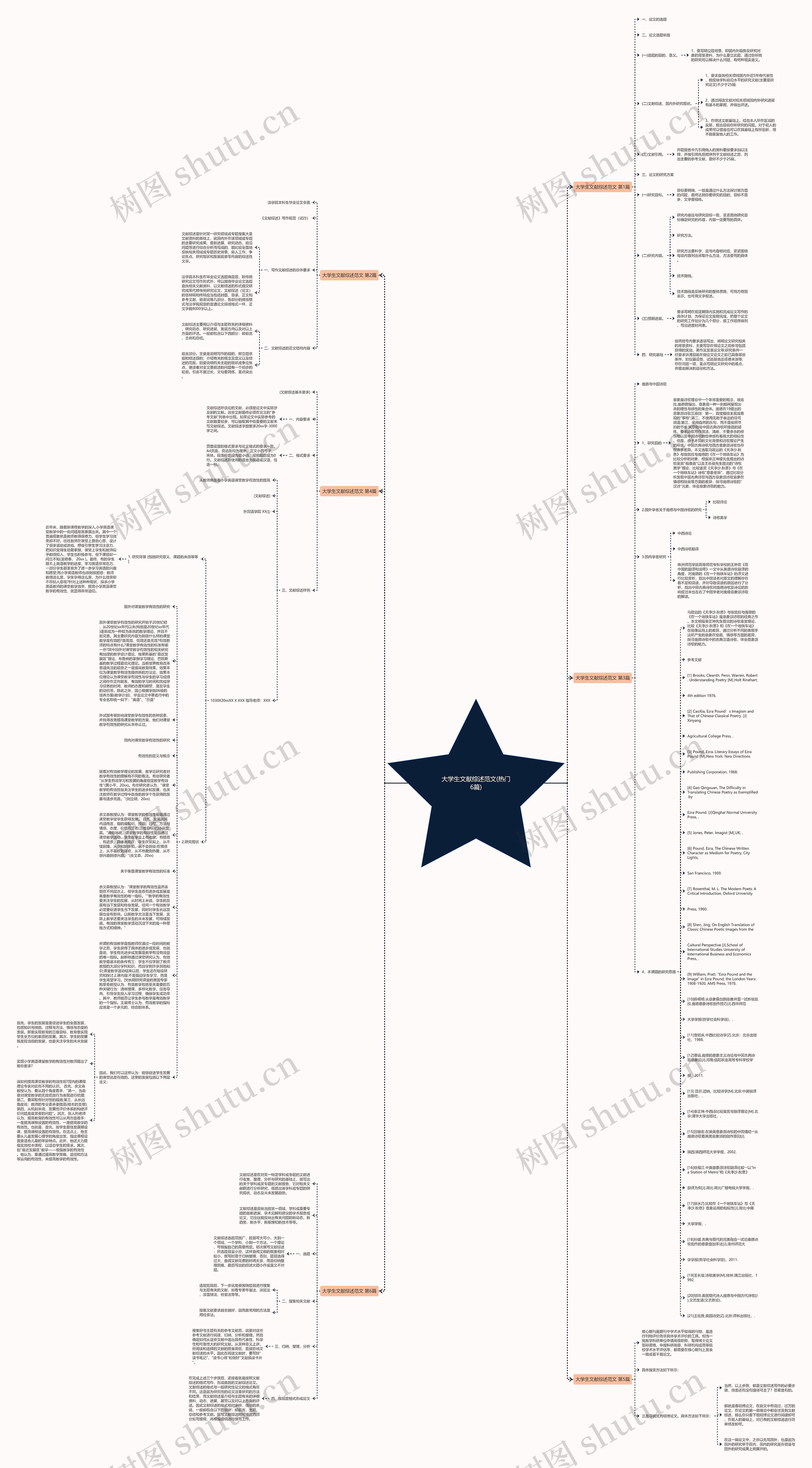 大学生文献综述范文(热门6篇)思维导图