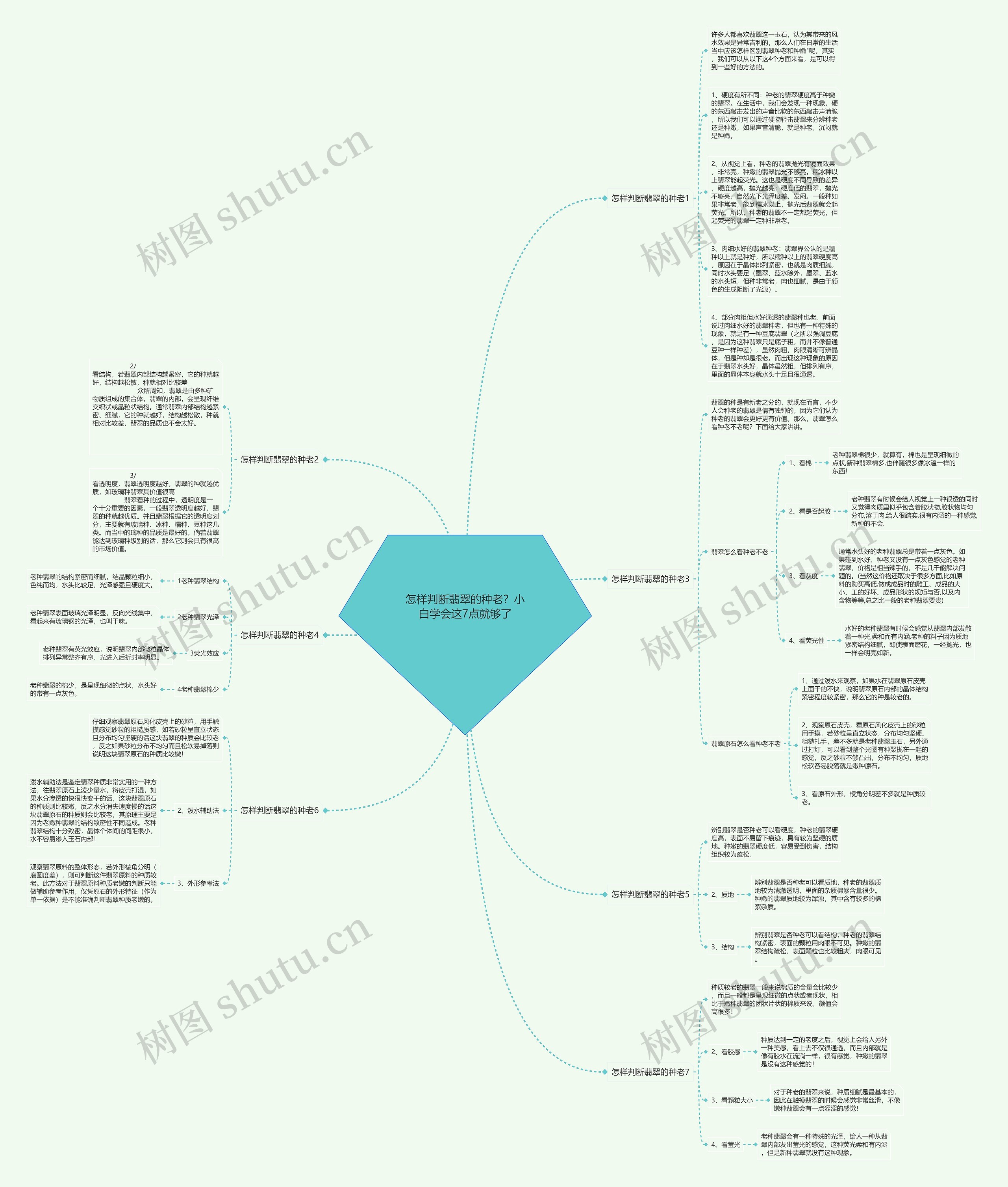 怎样判断翡翠的种老？小白学会这7点就够了思维导图