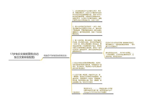 17岁生日文案配图男(自己生日文案高级配图)