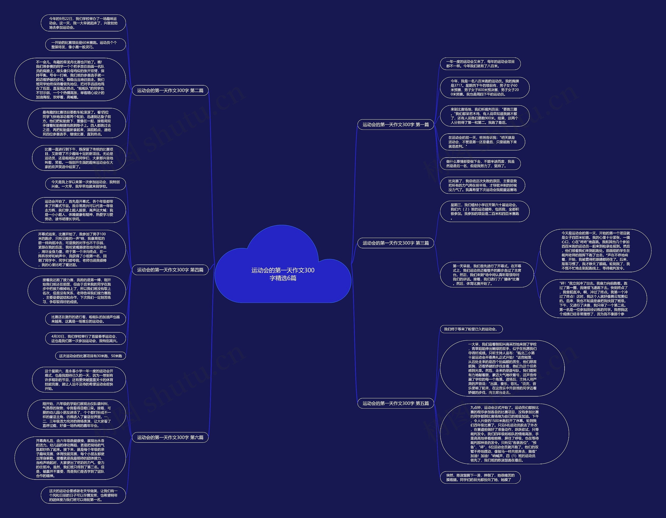 运动会的第一天作文300字精选6篇思维导图