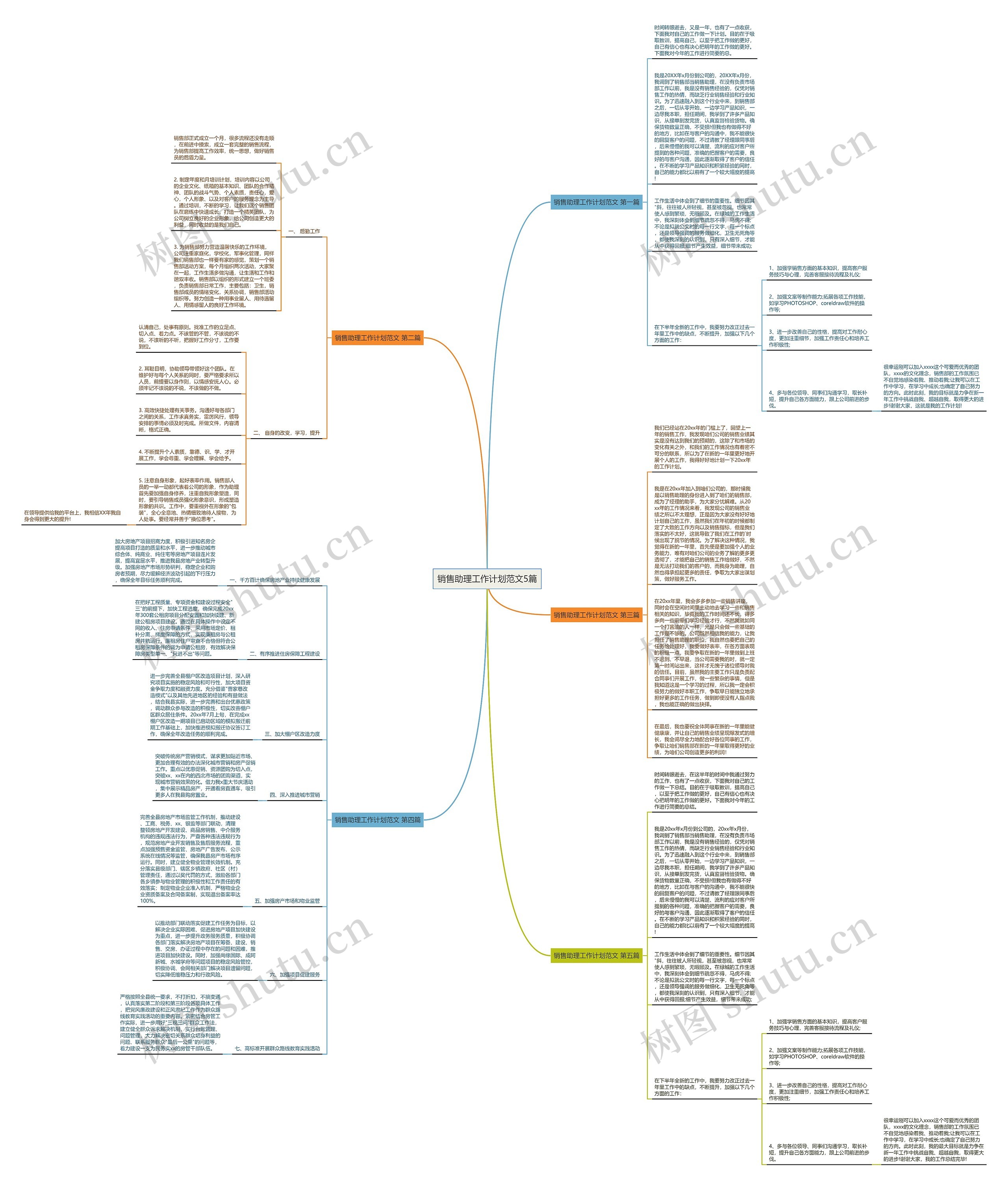 销售助理工作计划范文5篇思维导图
