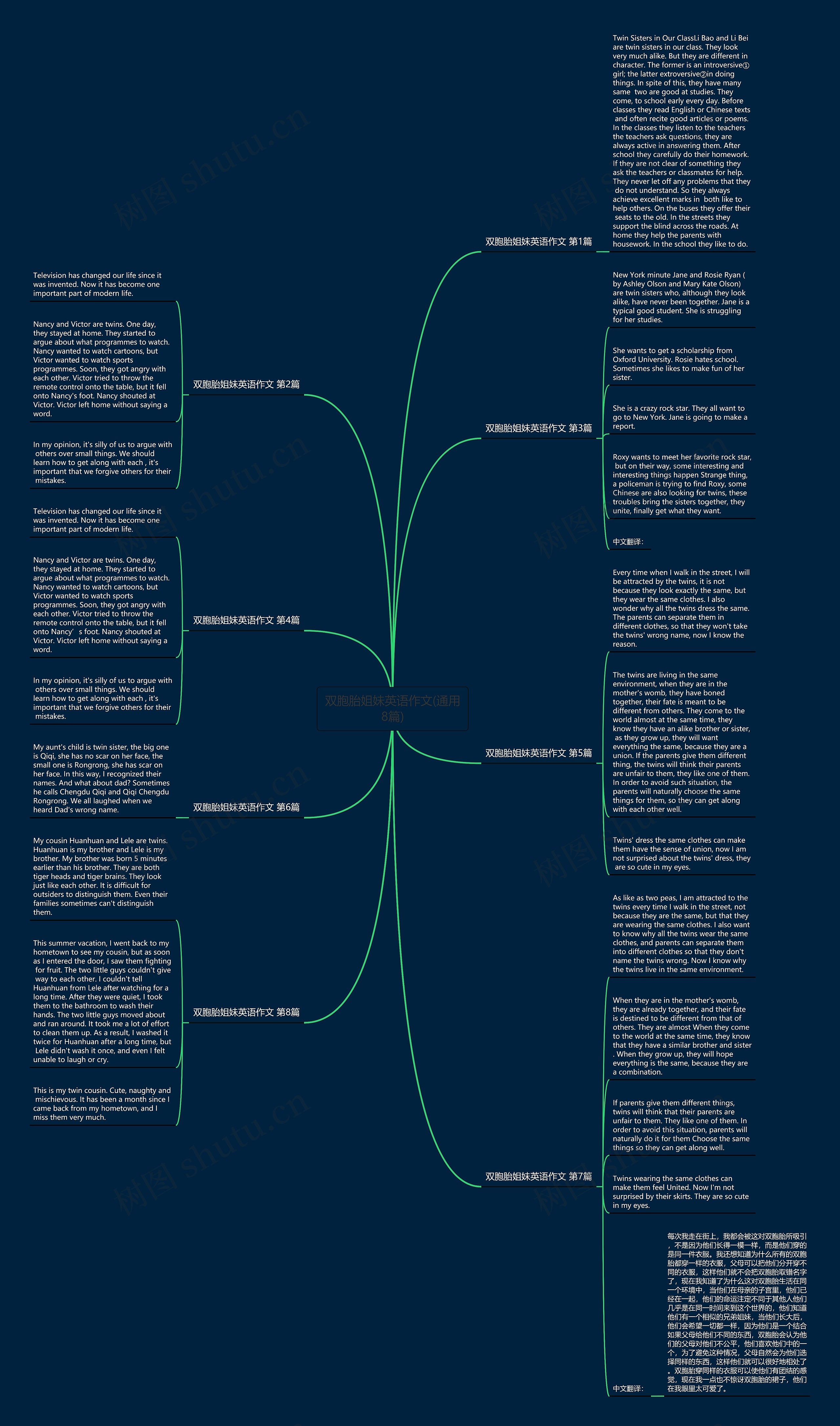 双胞胎姐妹英语作文(通用8篇)思维导图