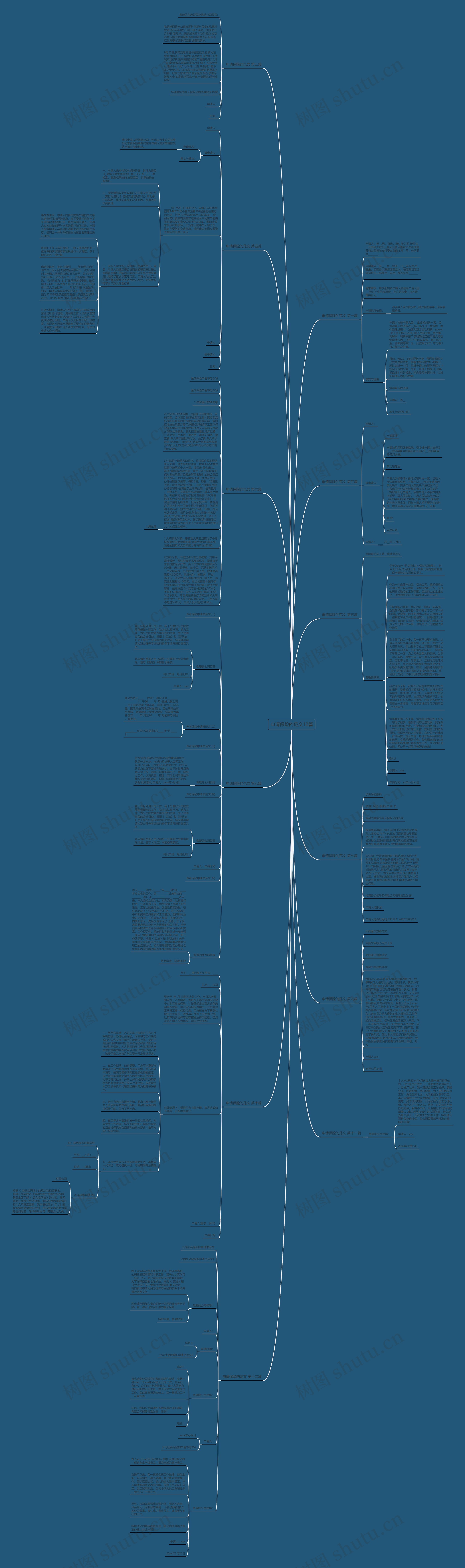 申请保险的范文12篇思维导图