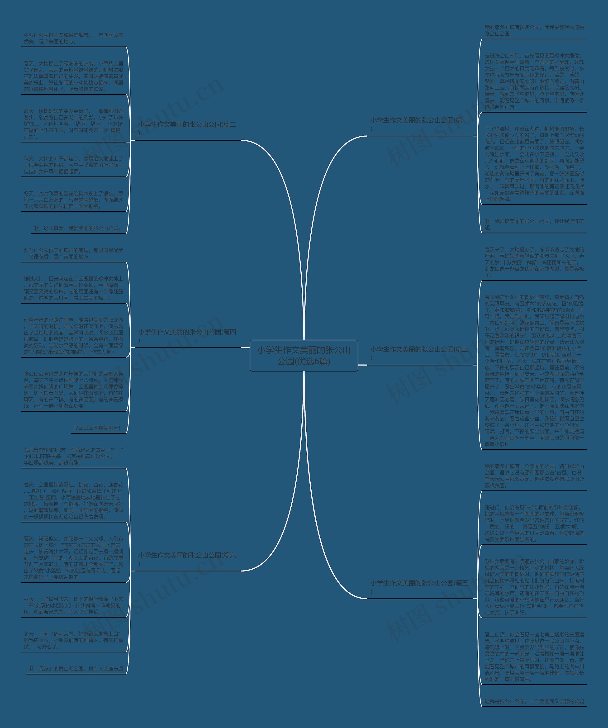 小学生作文美丽的张公山公园(优选6篇)思维导图