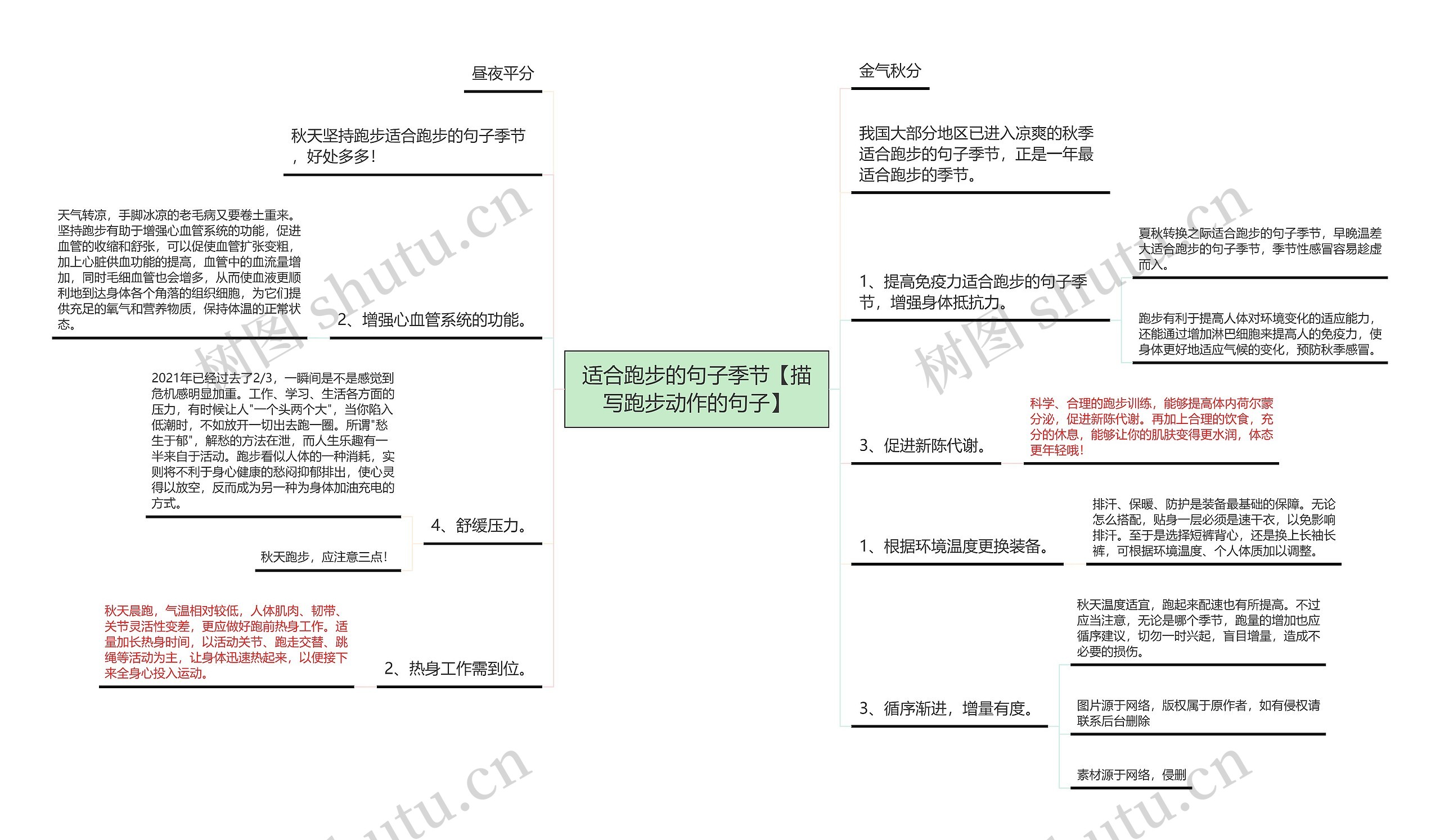 适合跑步的句子季节【描写跑步动作的句子】思维导图