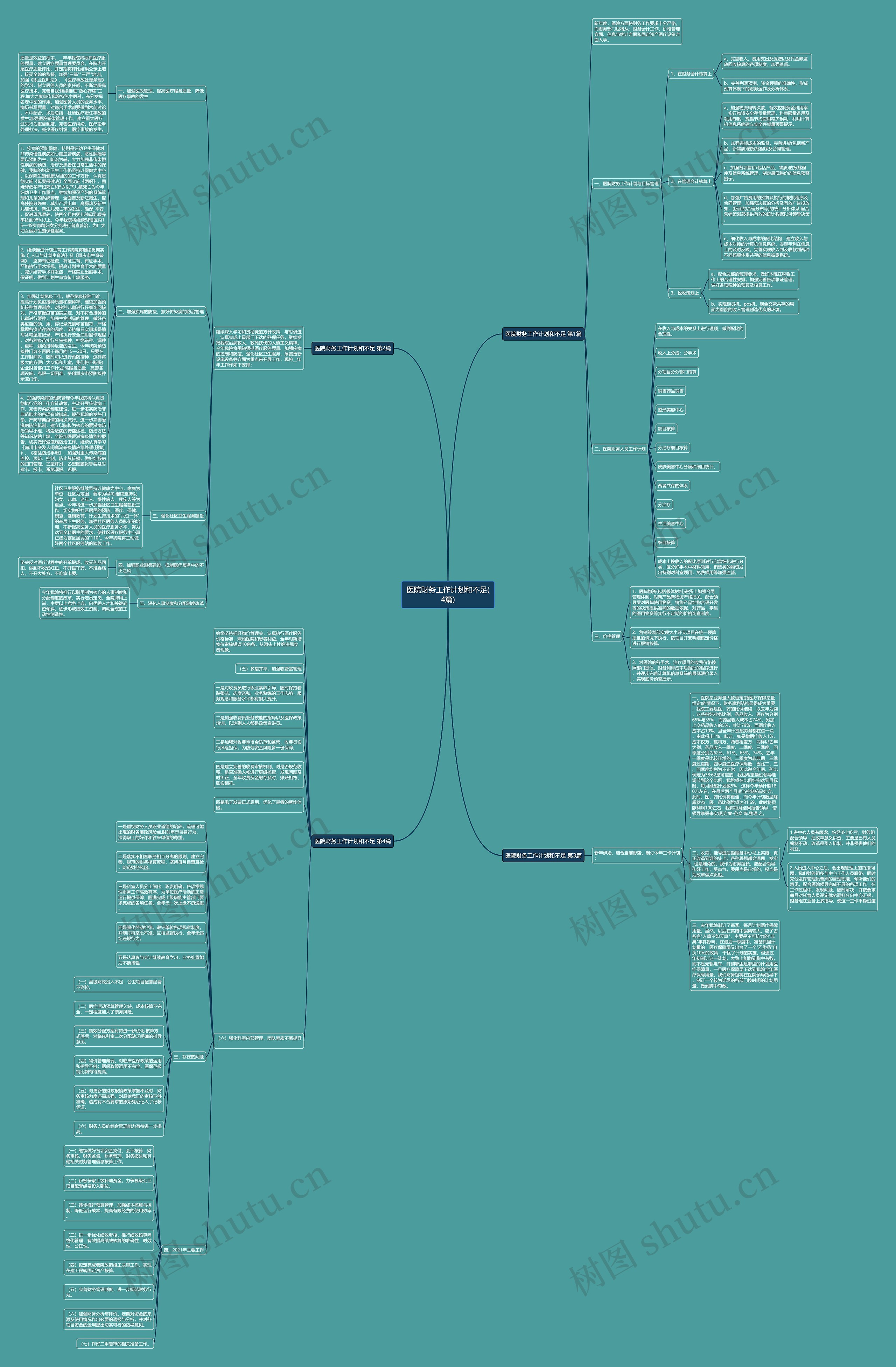 医院财务工作计划和不足(4篇)思维导图