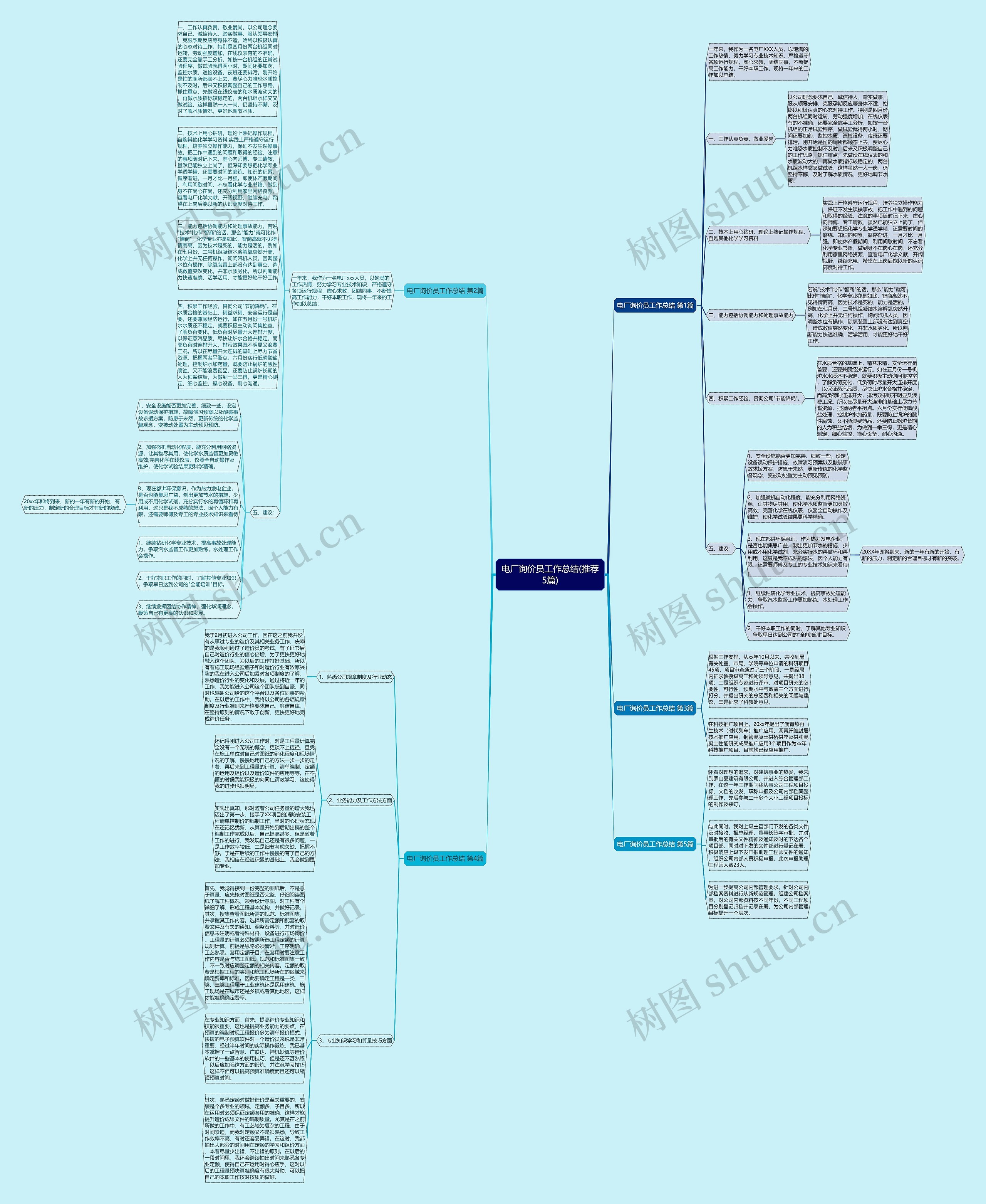 电厂询价员工作总结(推荐5篇)思维导图