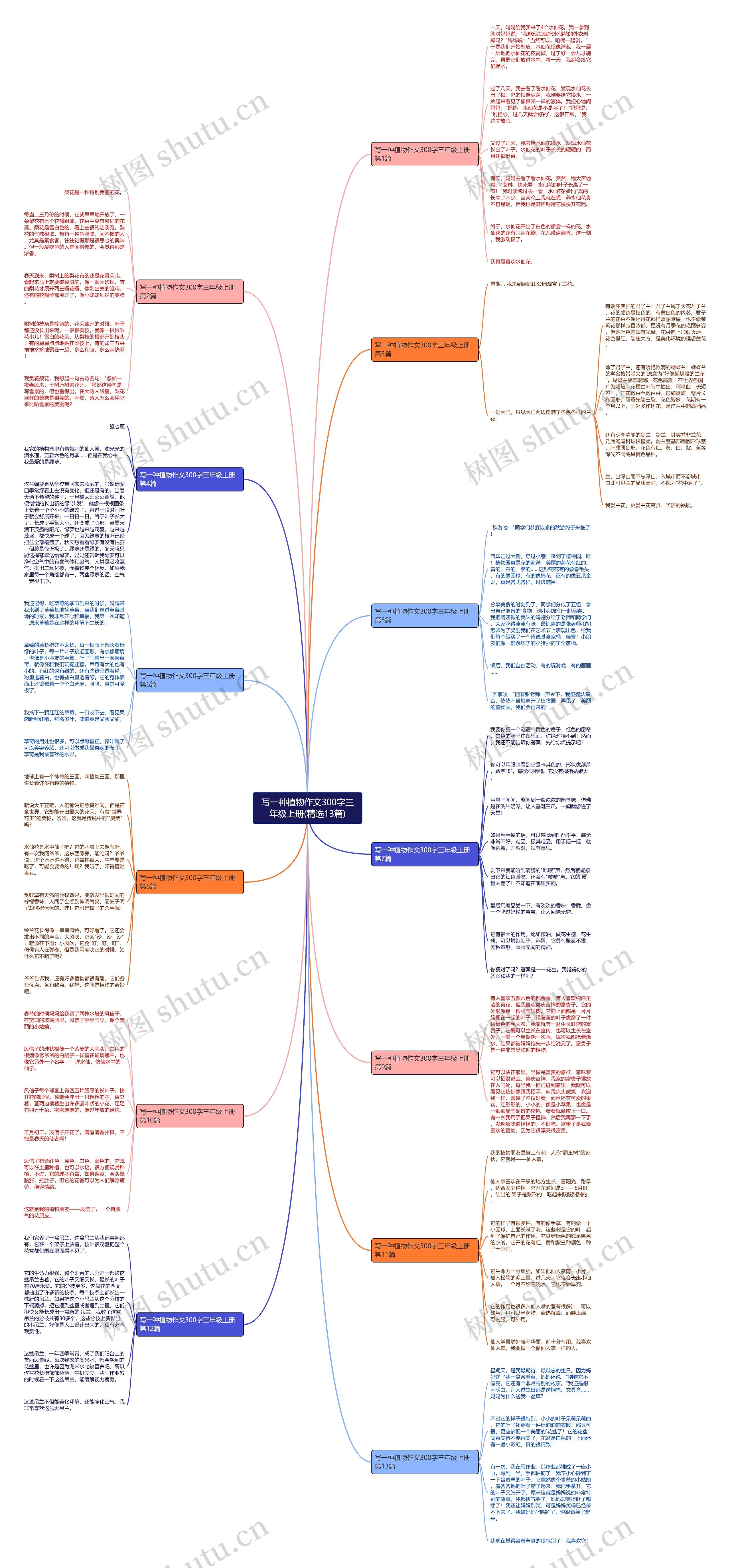 写一种植物作文300字三年级上册(精选13篇)思维导图