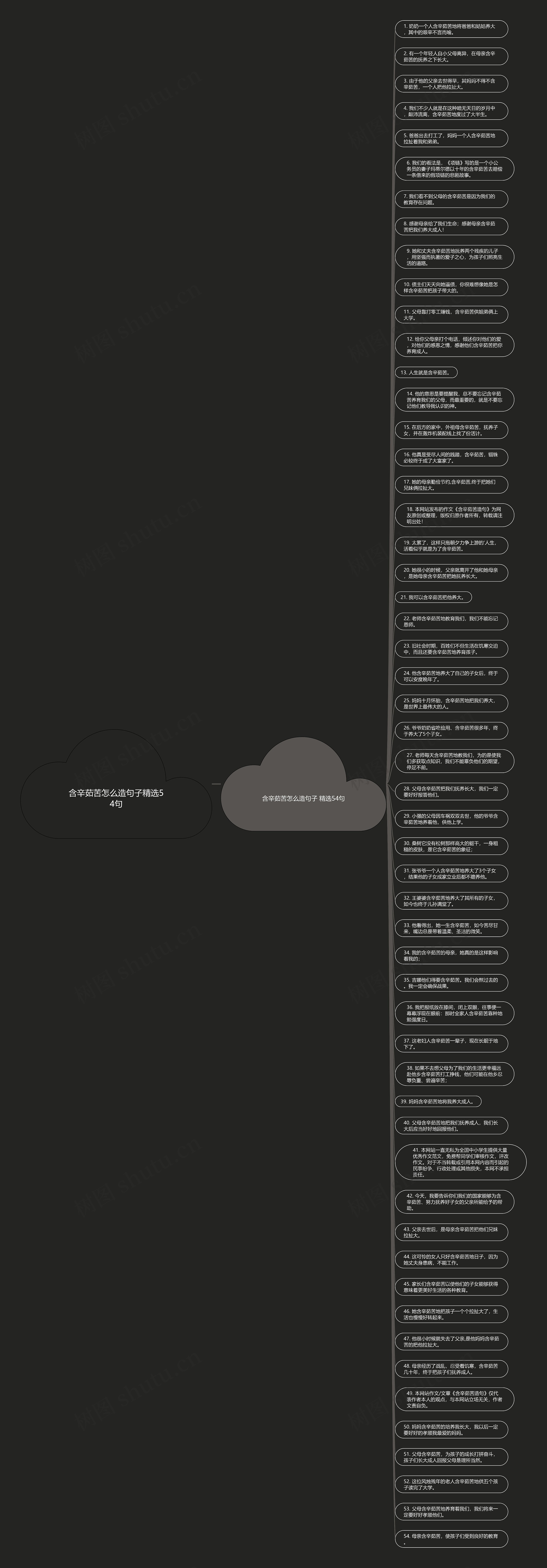 含辛茹苦怎么造句子精选54句思维导图