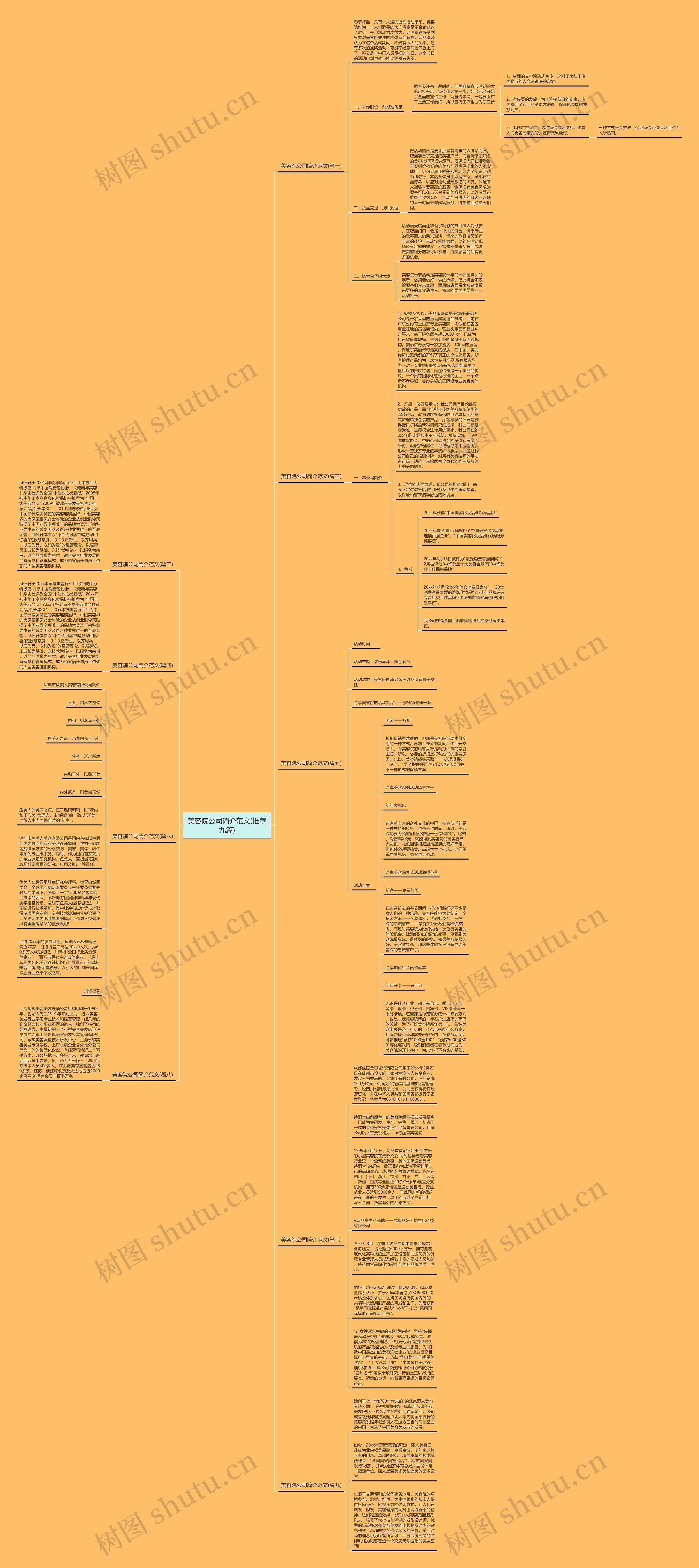 美容院公司简介范文(推荐九篇)思维导图