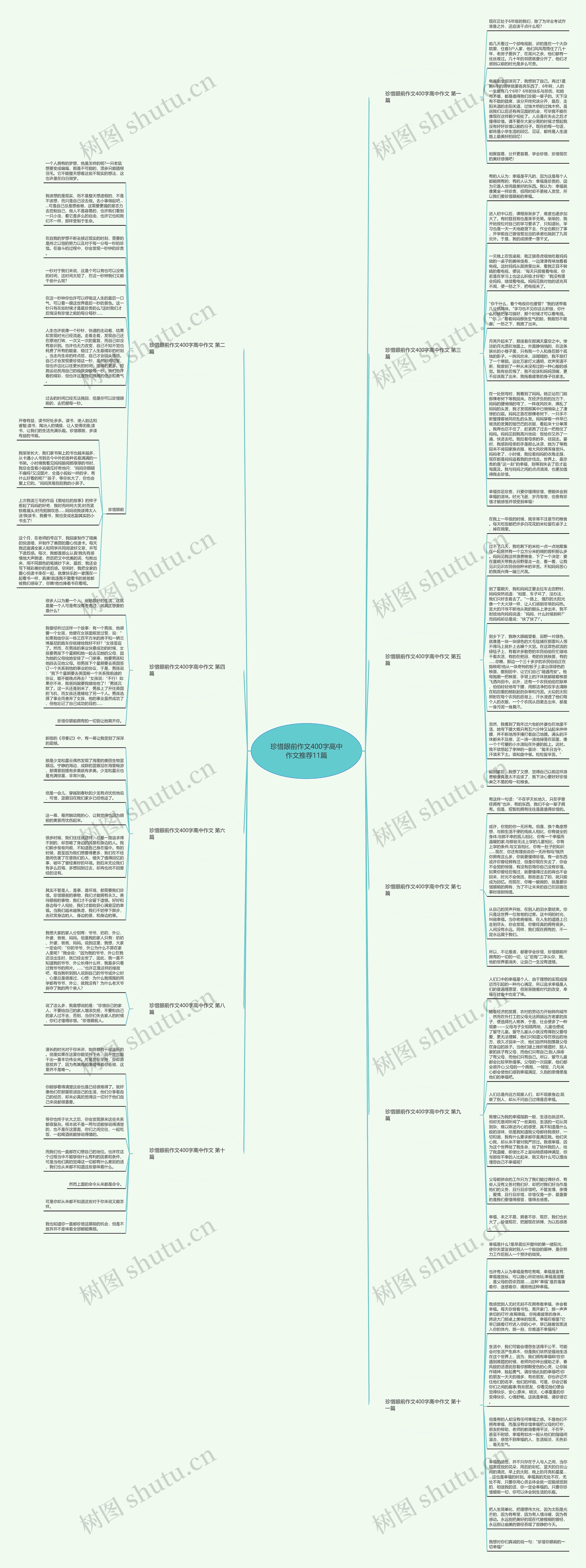 珍惜眼前作文400字高中作文推荐11篇思维导图