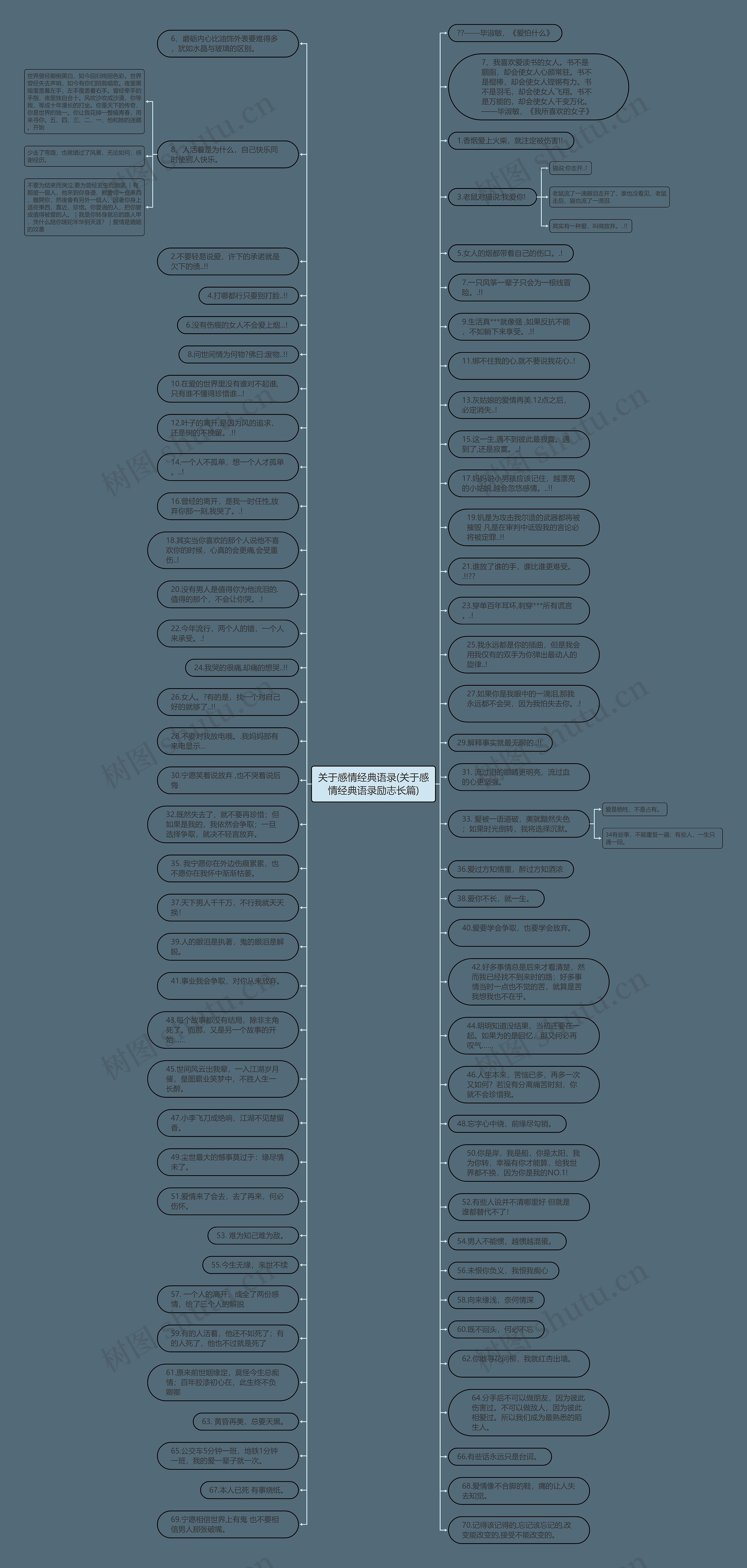 关于感情经典语录(关于感情经典语录励志长篇)思维导图