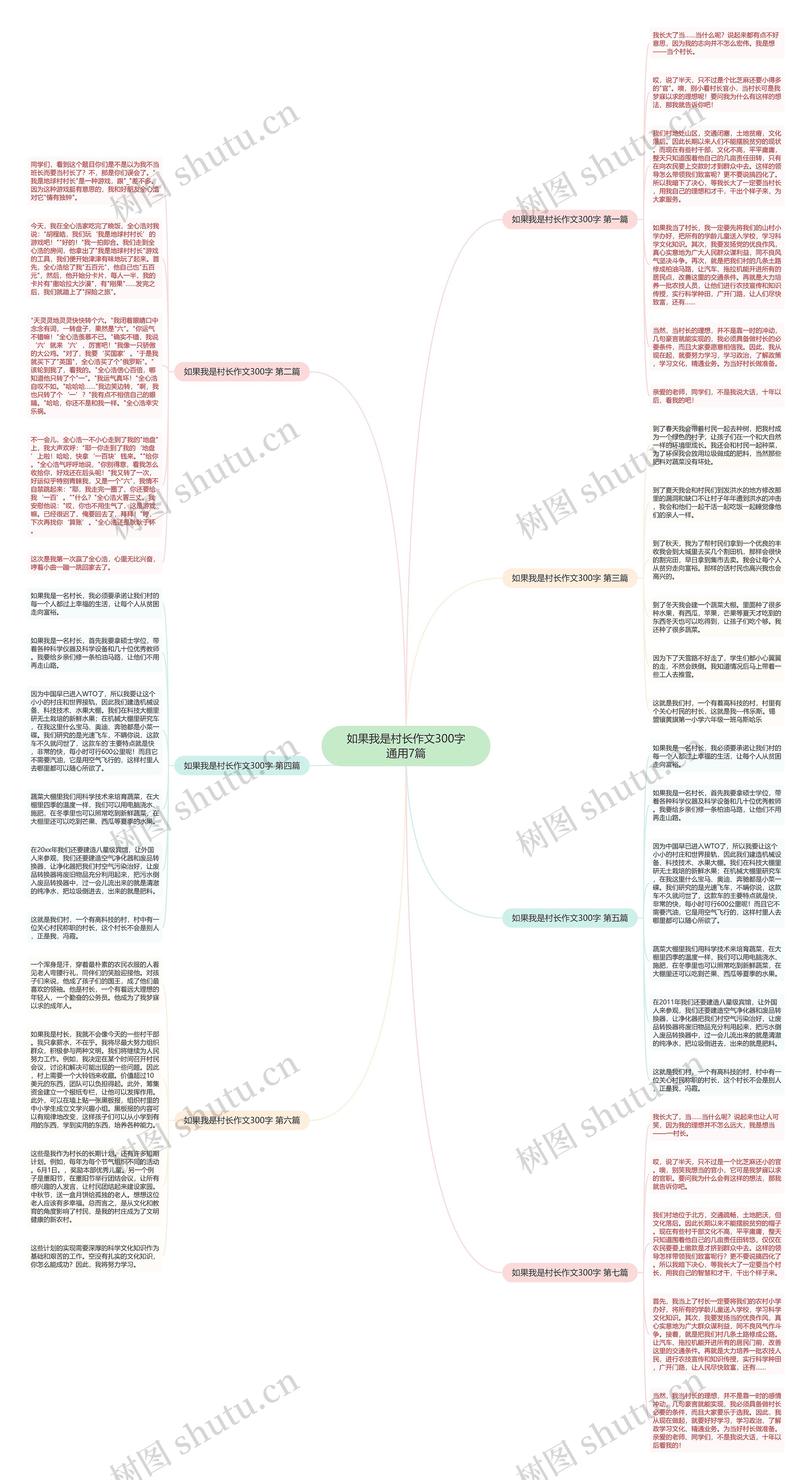 如果我是村长作文300字通用7篇思维导图