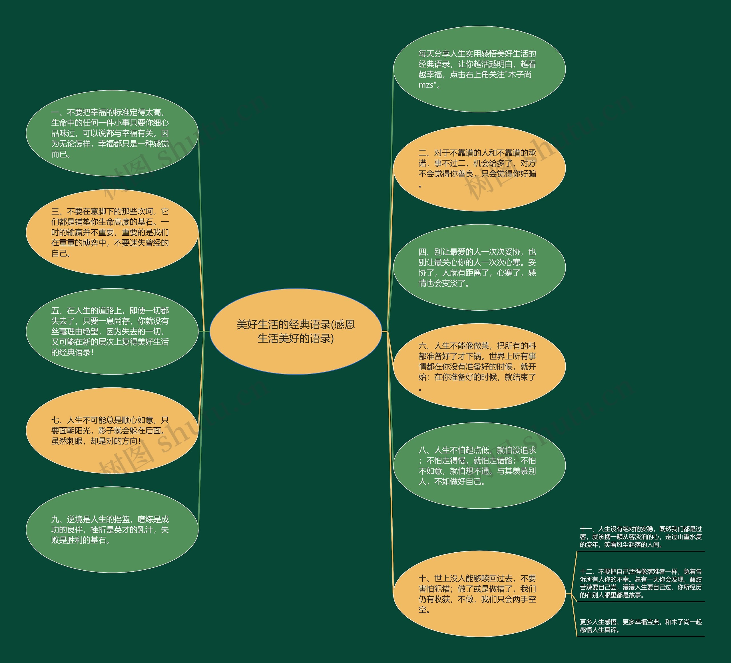 美好生活的经典语录(感恩生活美好的语录)思维导图