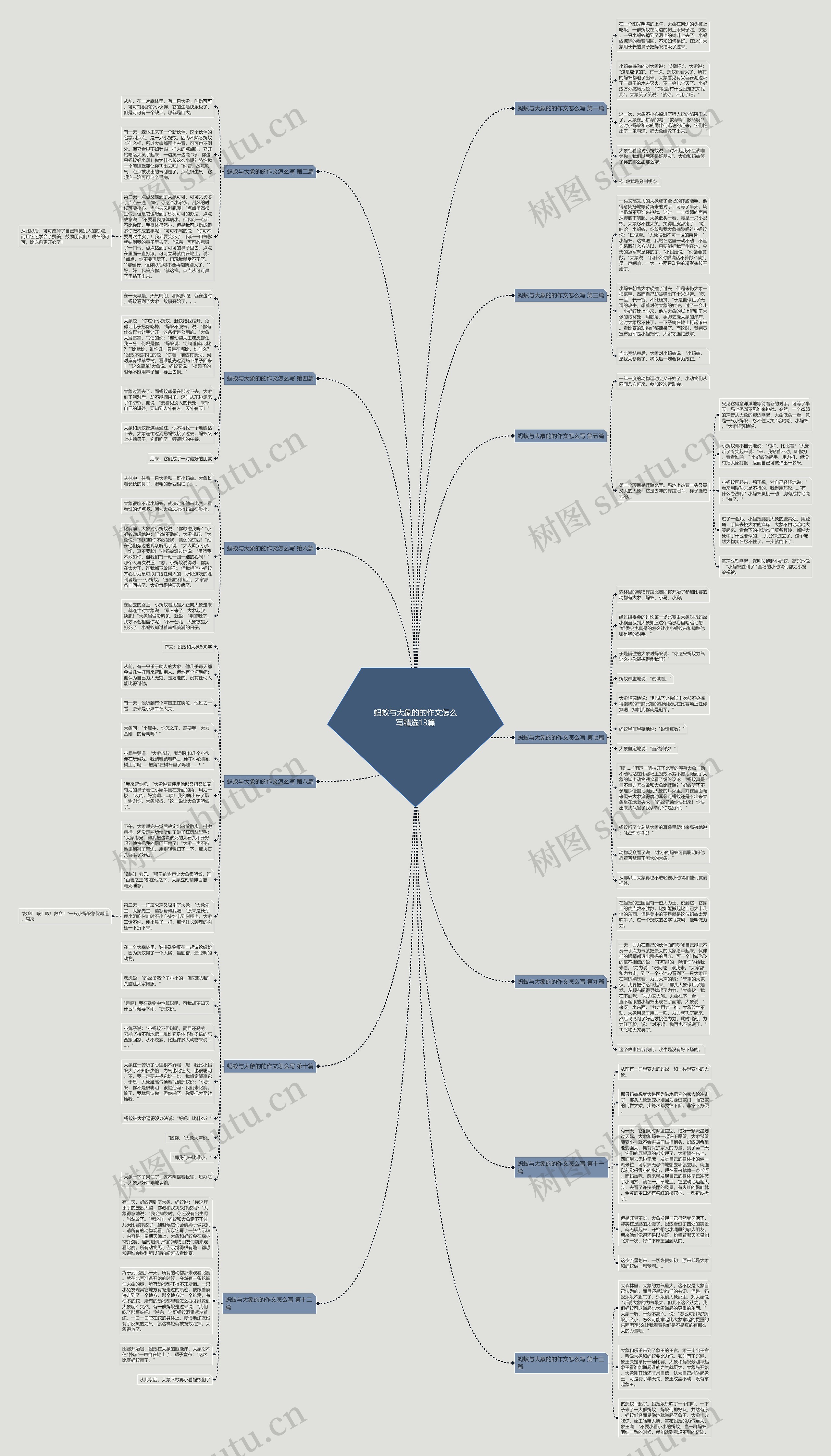 蚂蚁与大象的的作文怎么写精选13篇思维导图