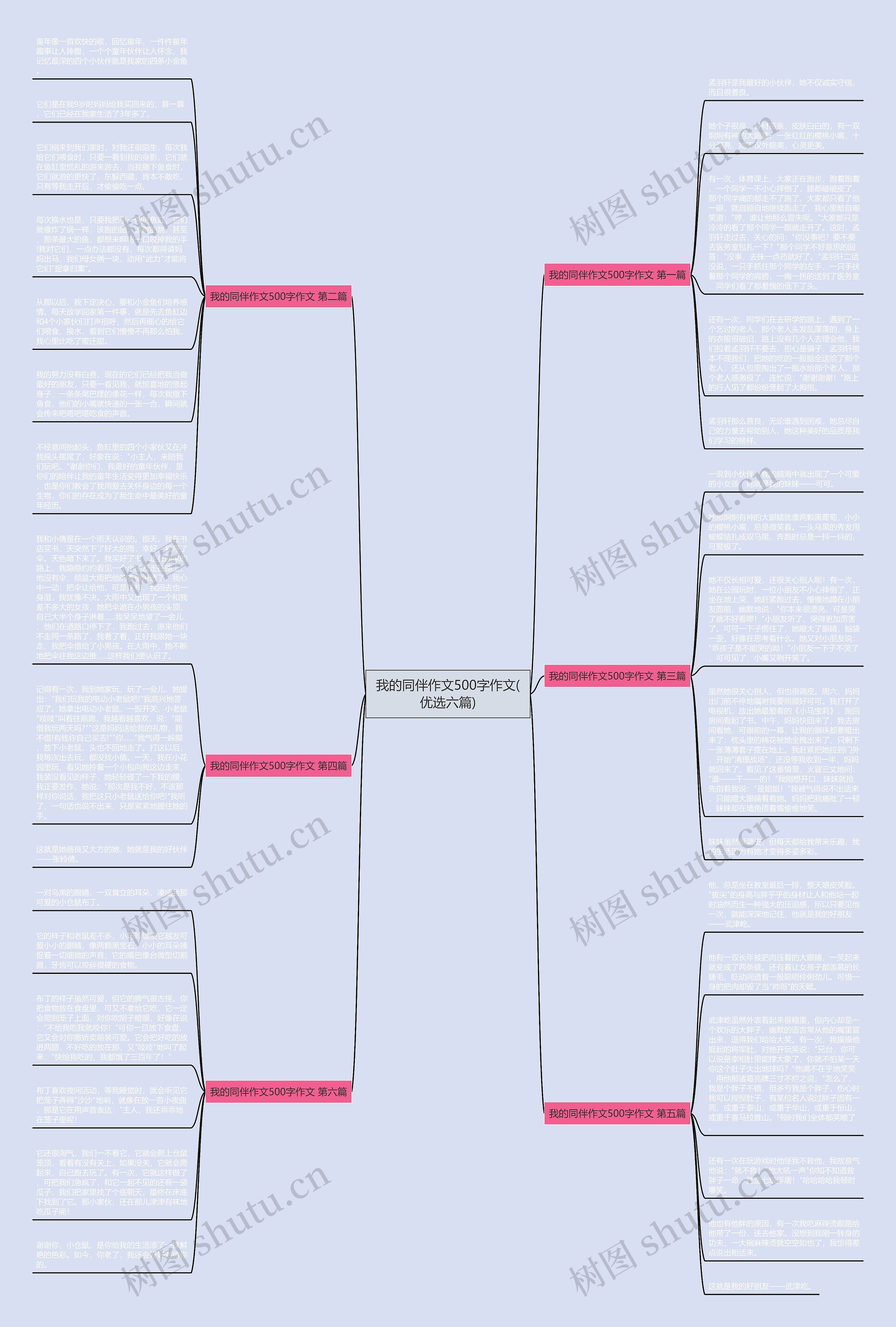 我的同伴作文500字作文(优选六篇)思维导图