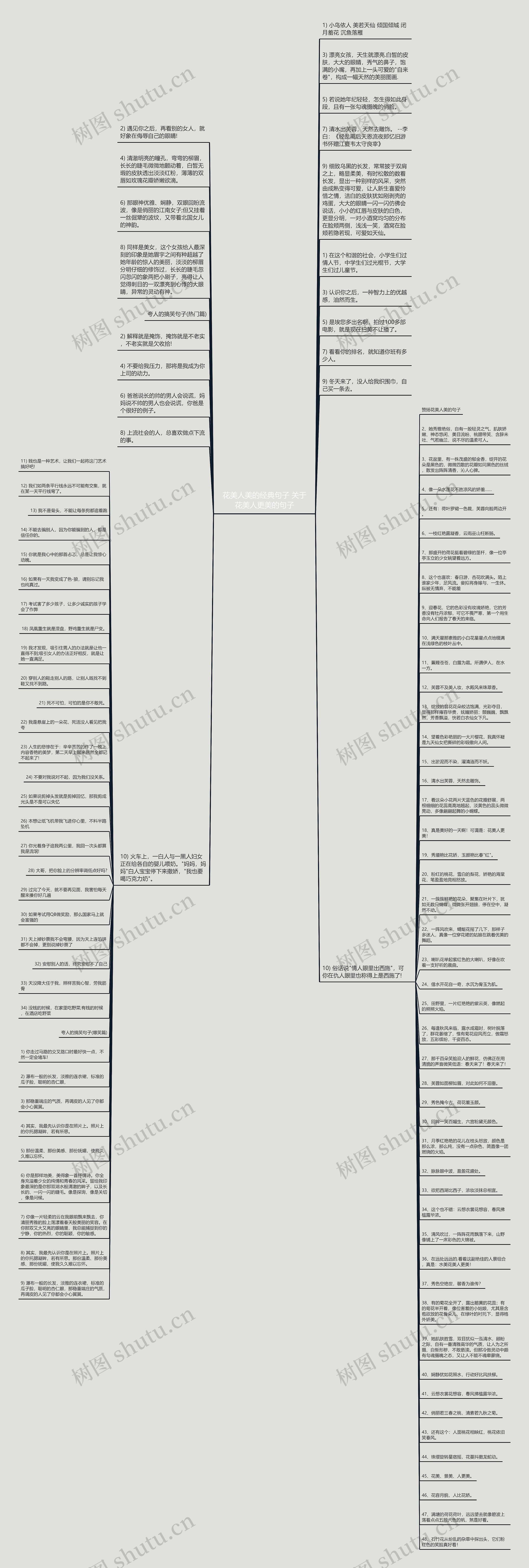 花美人美的经典句子 关于花美人更美的句子思维导图