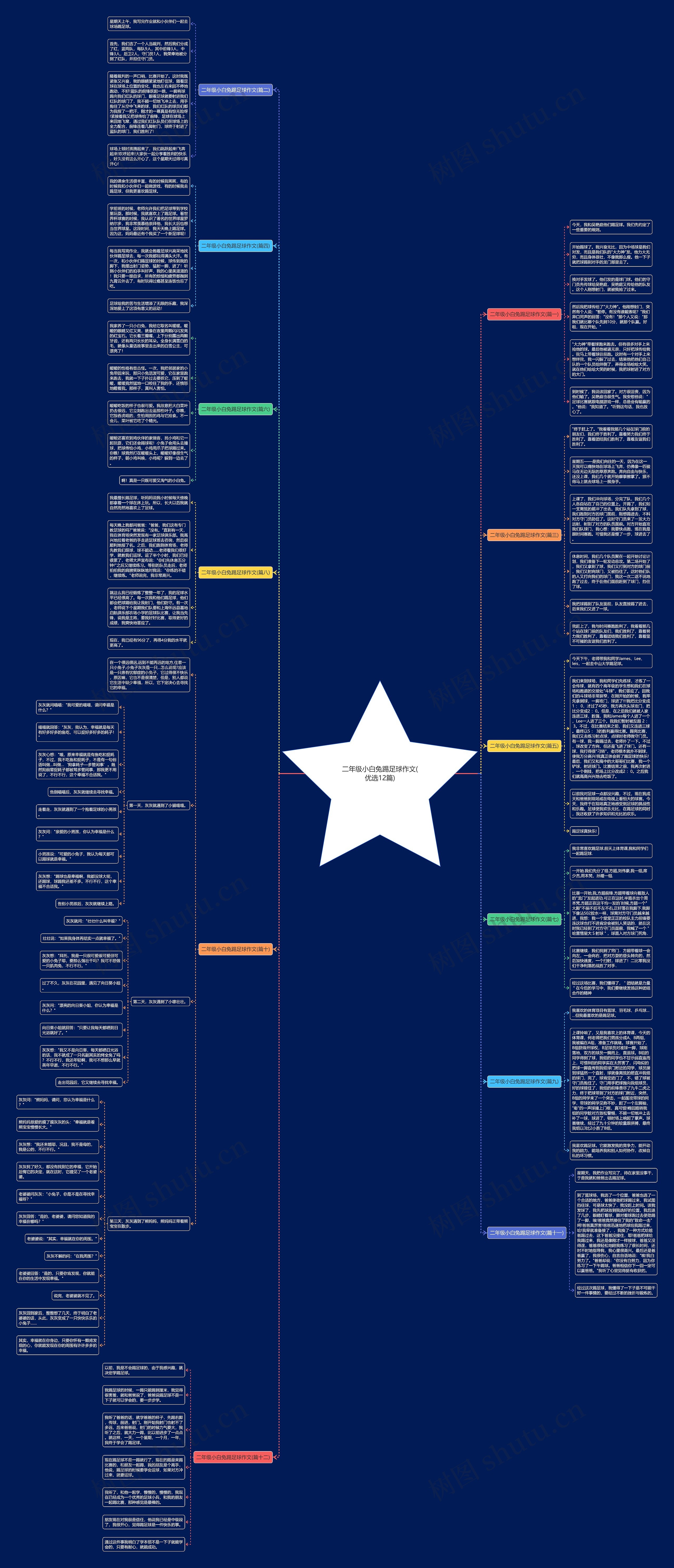 二年级小白兔踢足球作文(优选12篇)思维导图