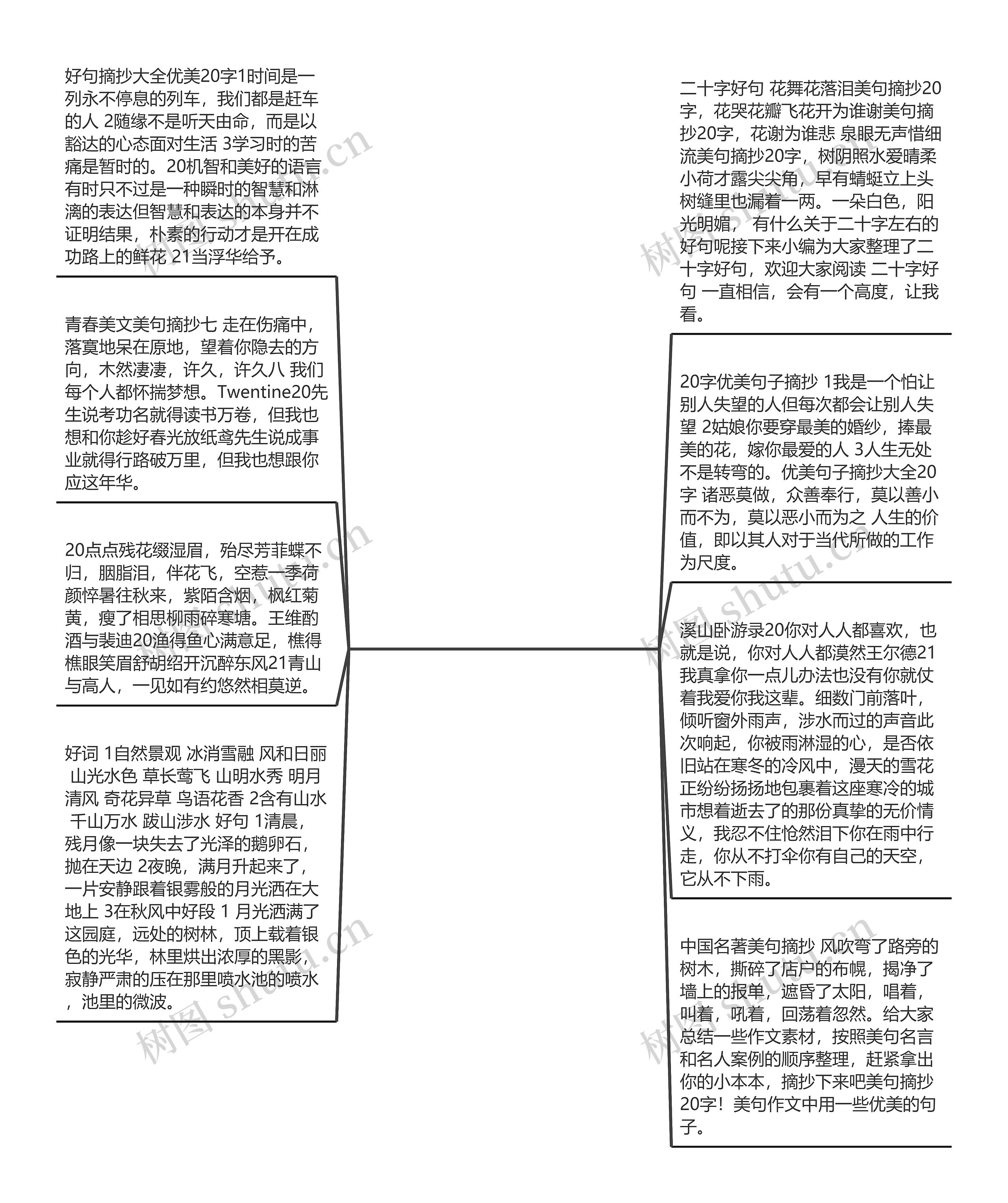 美句摘抄20字【美句摘抄大全小学生】思维导图