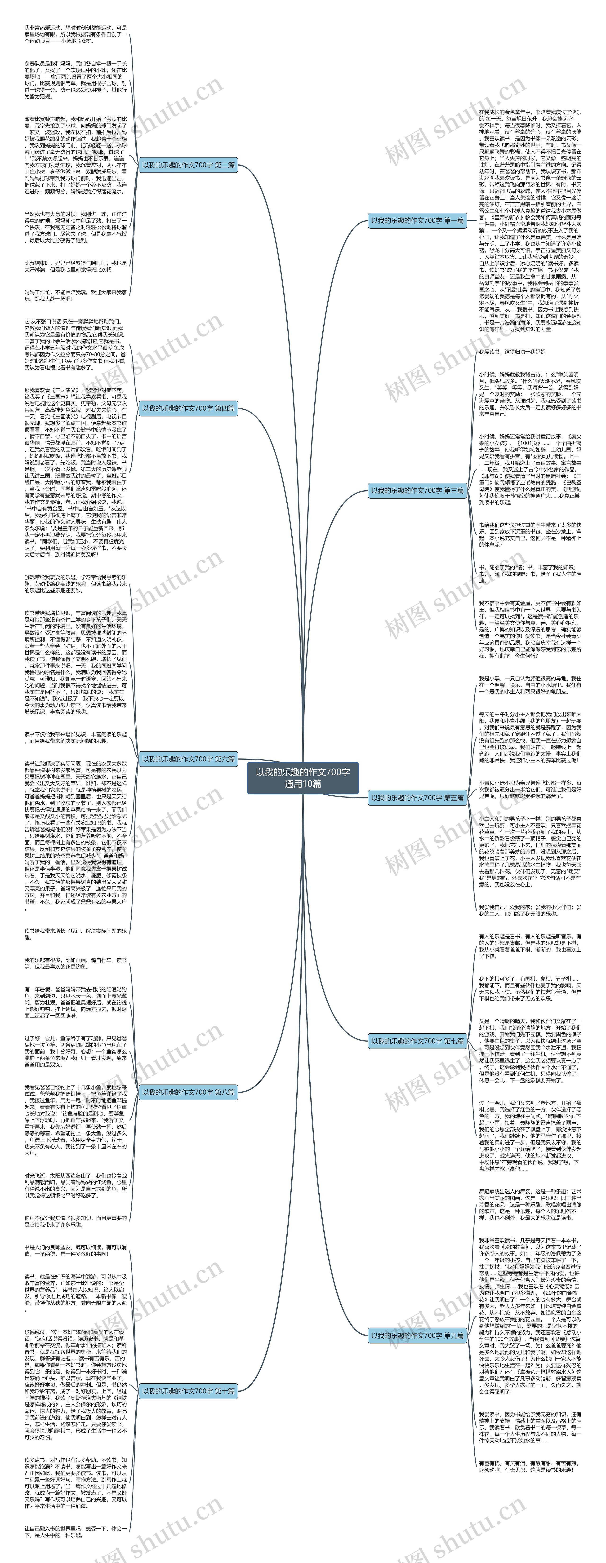 以我的乐趣的作文700字通用10篇思维导图