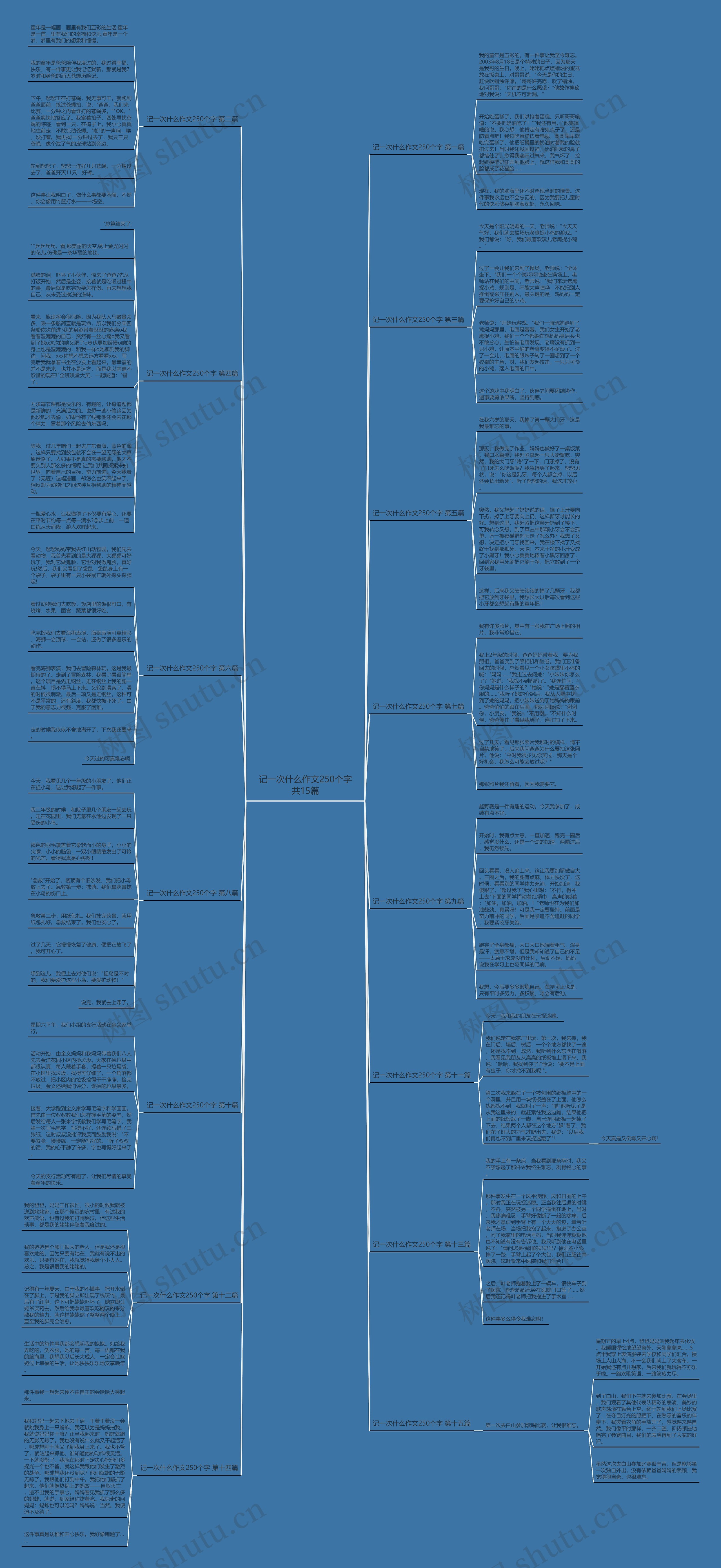 记一次什么作文250个字共15篇思维导图