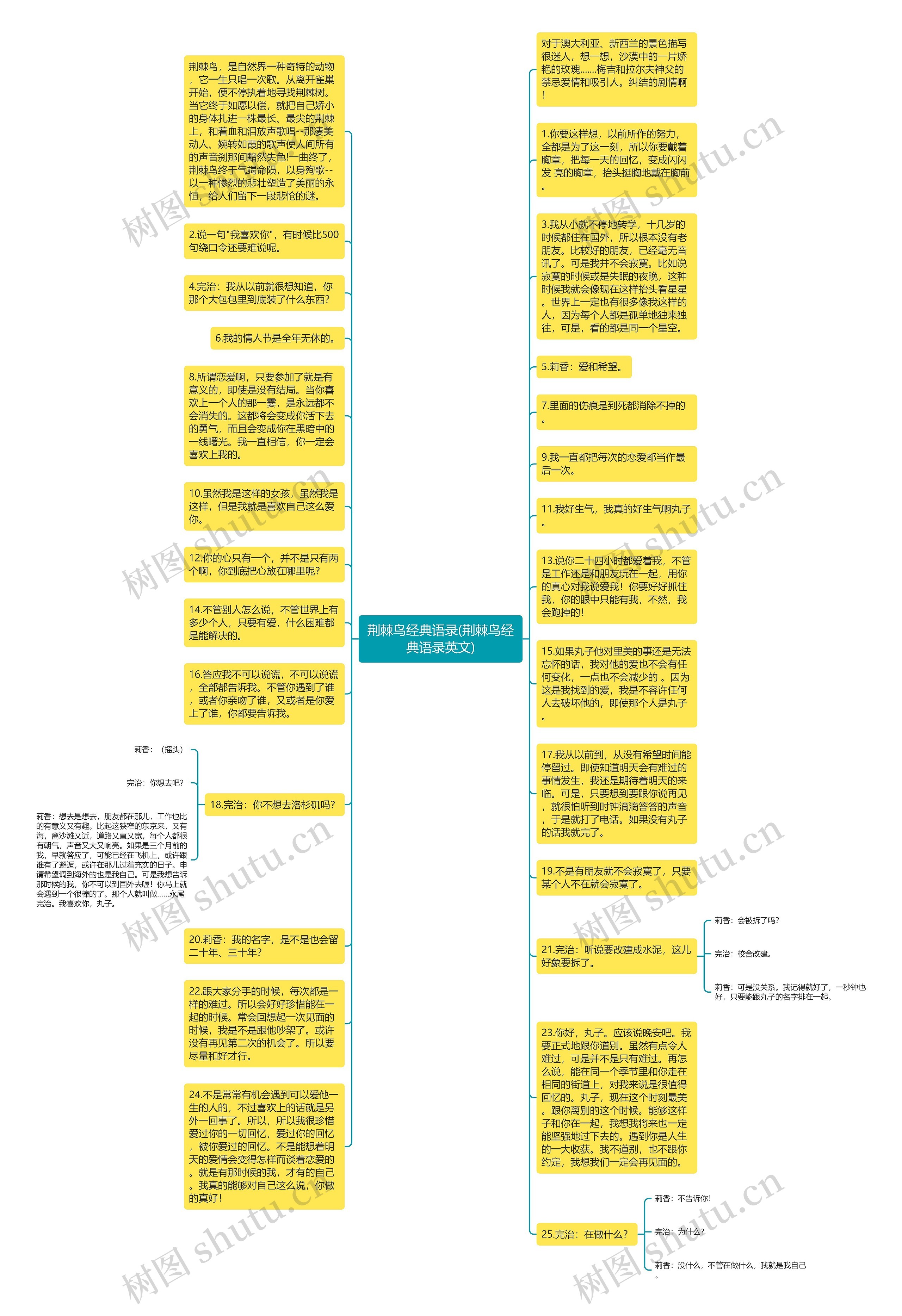 荆棘鸟经典语录(荆棘鸟经典语录英文)思维导图