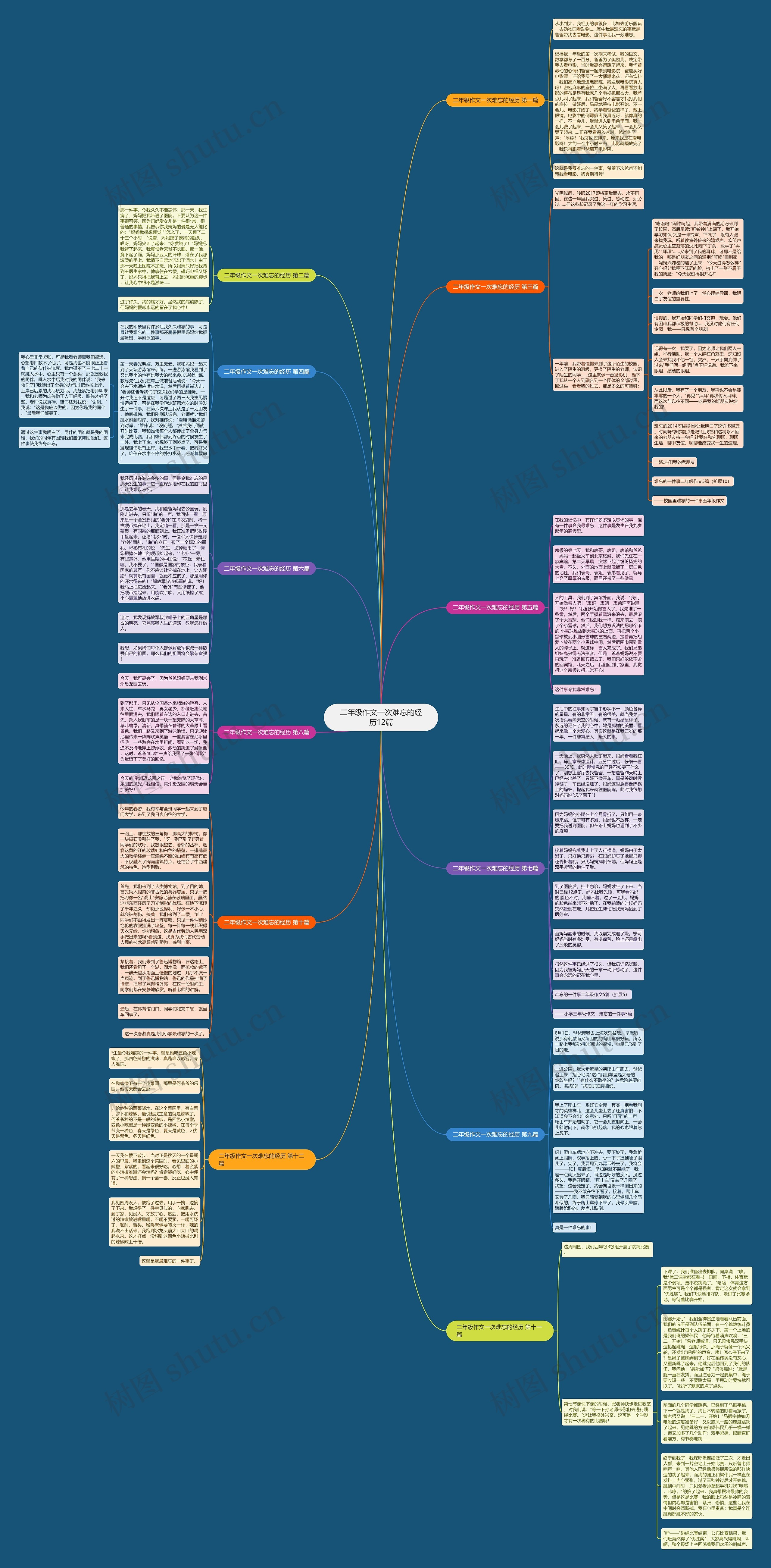 二年级作文一次难忘的经历12篇思维导图