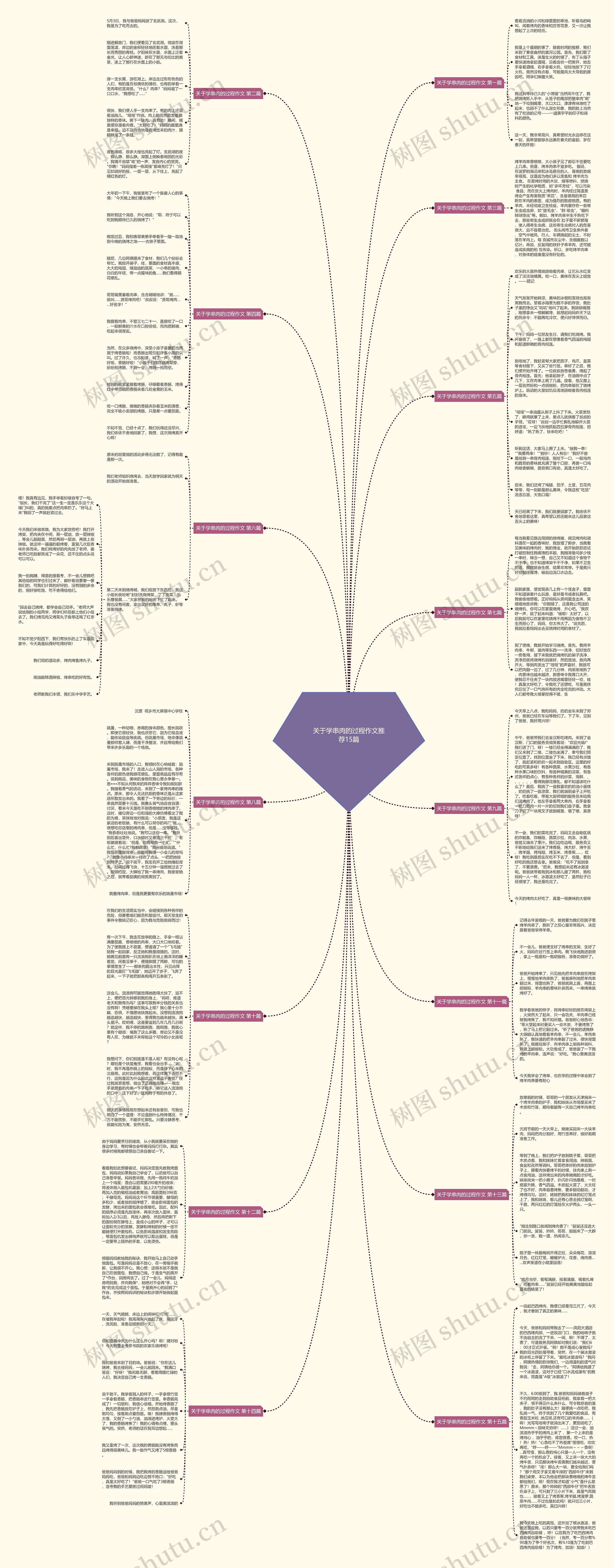 关于学串肉的过程作文推荐15篇思维导图